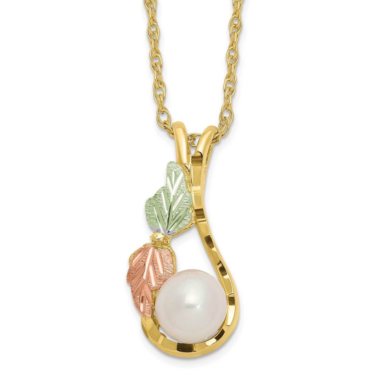 Tri-Color with 12k Accents Fwc Pearl Black Hills Gold Necklace 18.25 Inch 10k Gold 10BH728-18.25