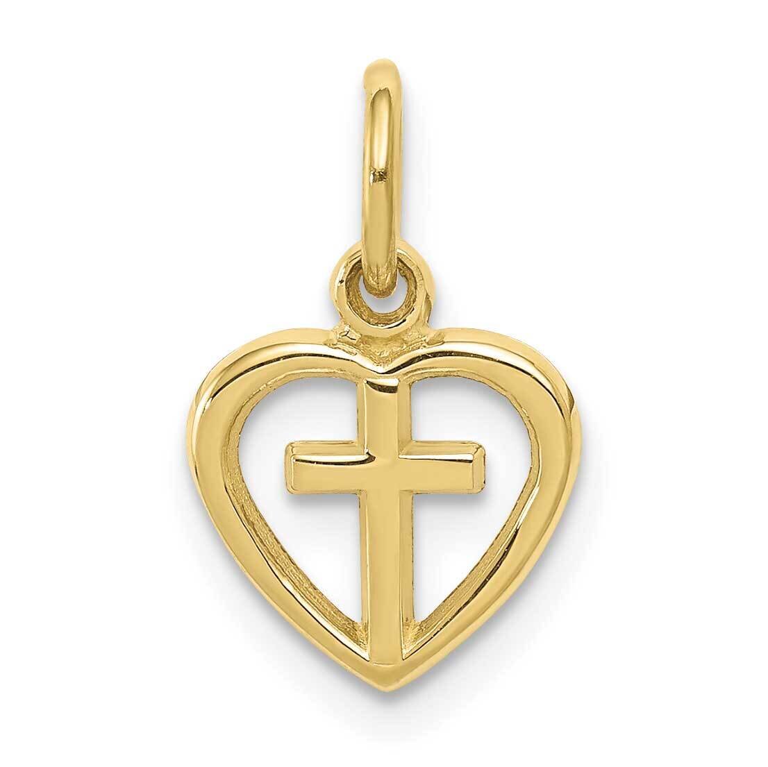 Cross In Heart Charm 10k Gold 10C1947