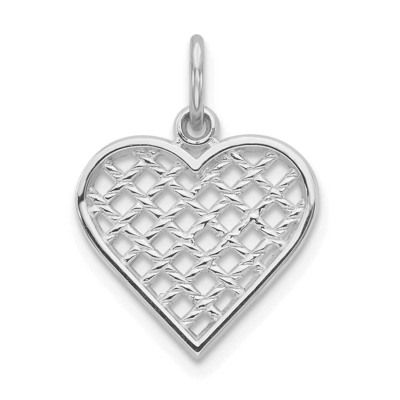 Heart Charm 10k White Gold 10C216W