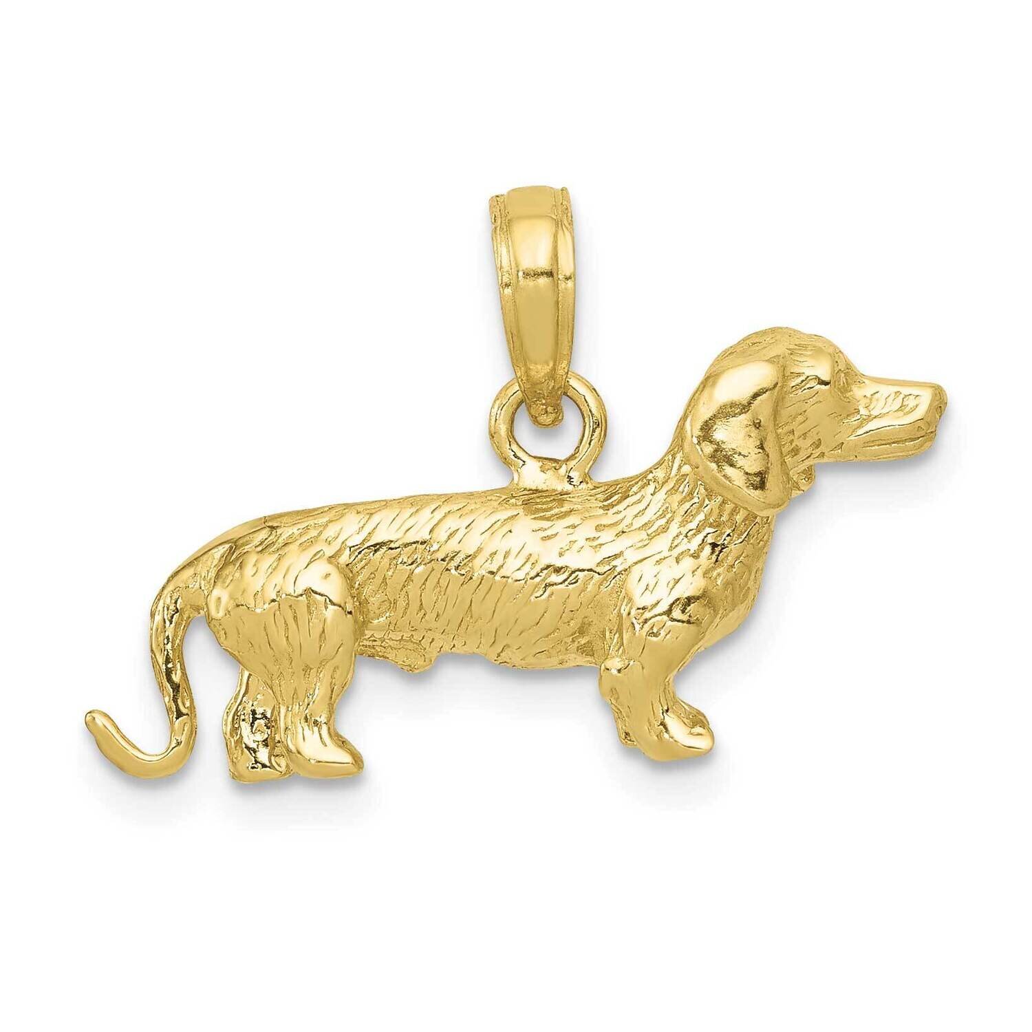 Solid Polished 3-Dimensional Wire Haired Dachshund Charm 10k Gold 10C2360, MPN: 10C2360,