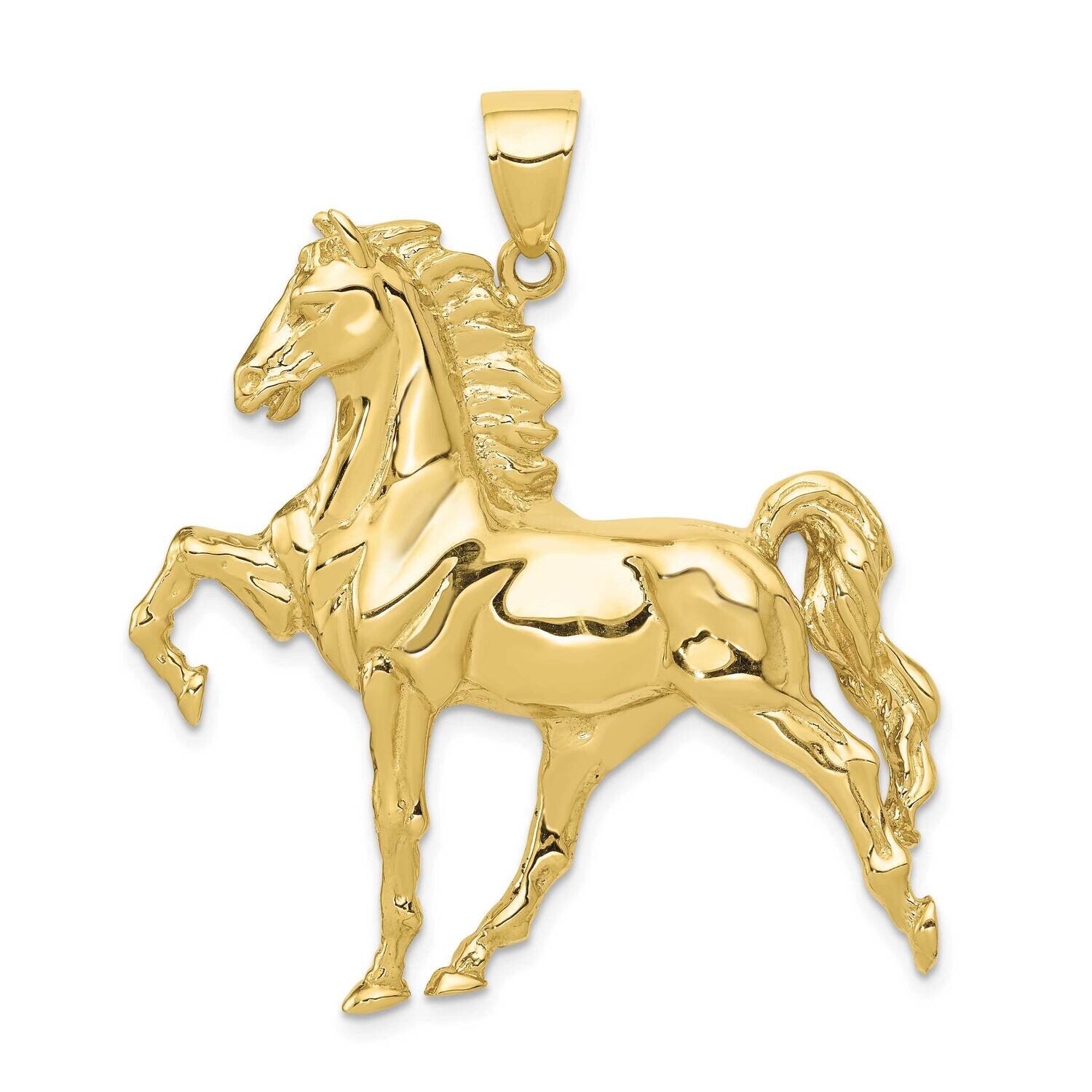 Solid Polished Open-Backed Horse Pendant 10k Gold 10C2410