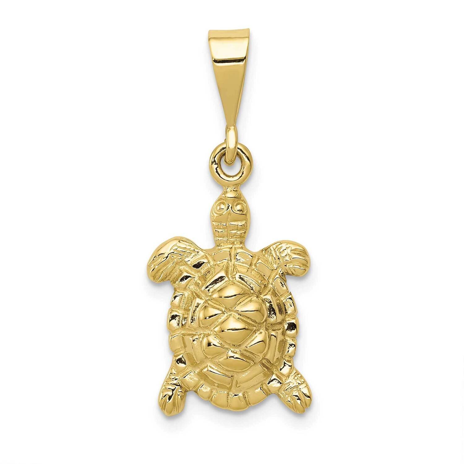 Solid Polished Open-Backed Sea Turtle Charm 10k Gold 10C2543