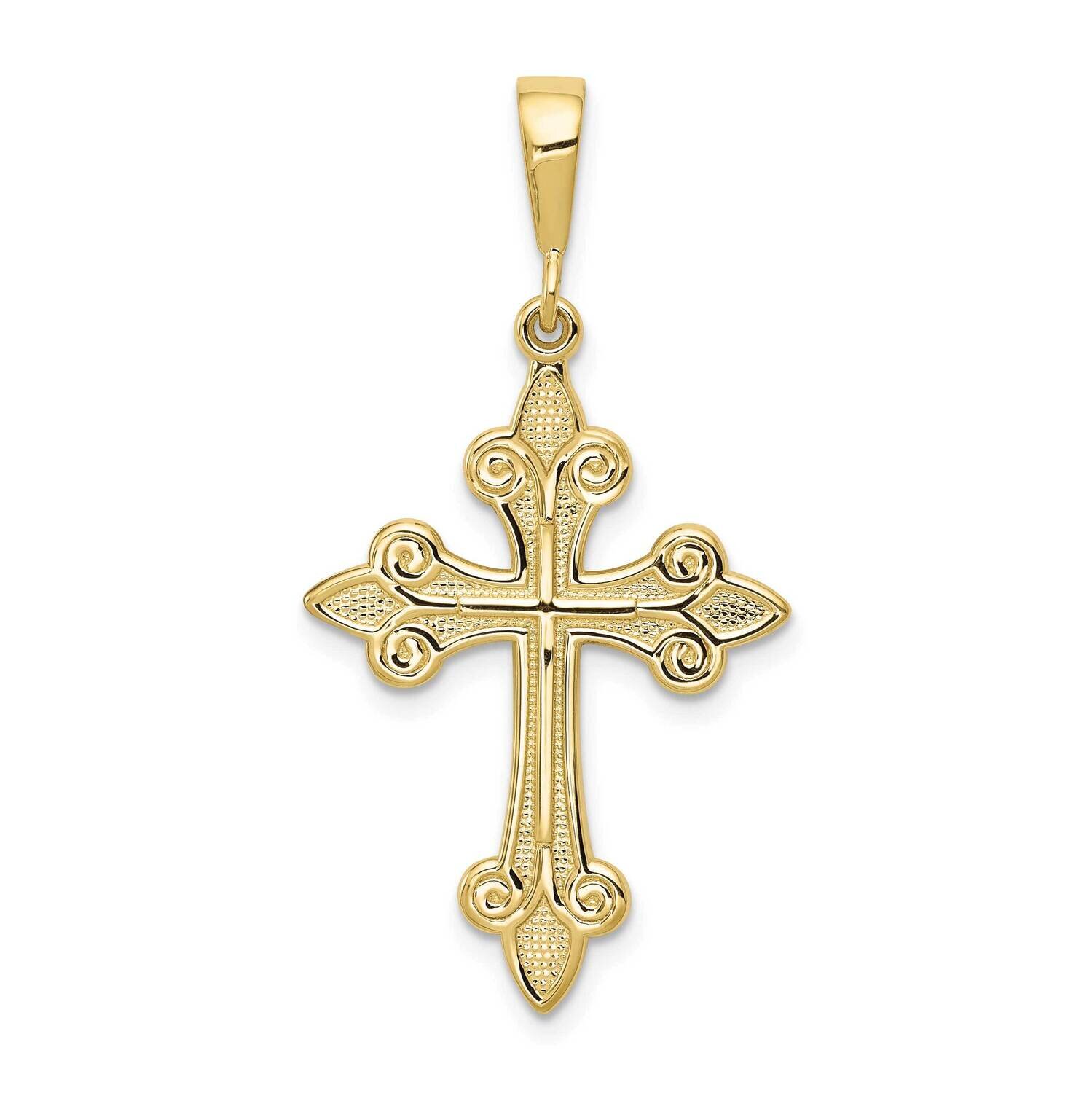 Fleur De Lis Cross Pendant 10k Gold 10C2712, MPN: 10C2712,