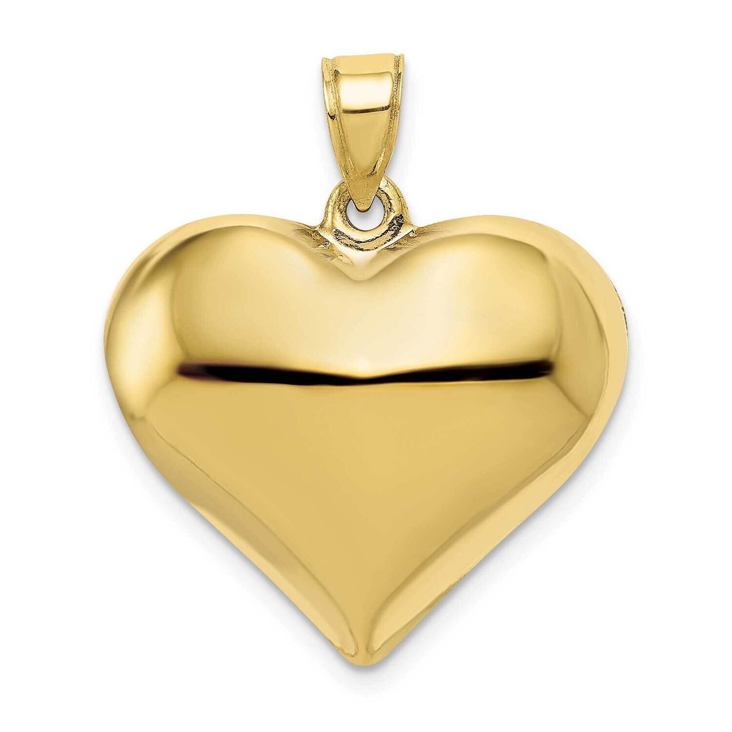 3-D Heart Pendant 10k Gold Polished 10C2913
