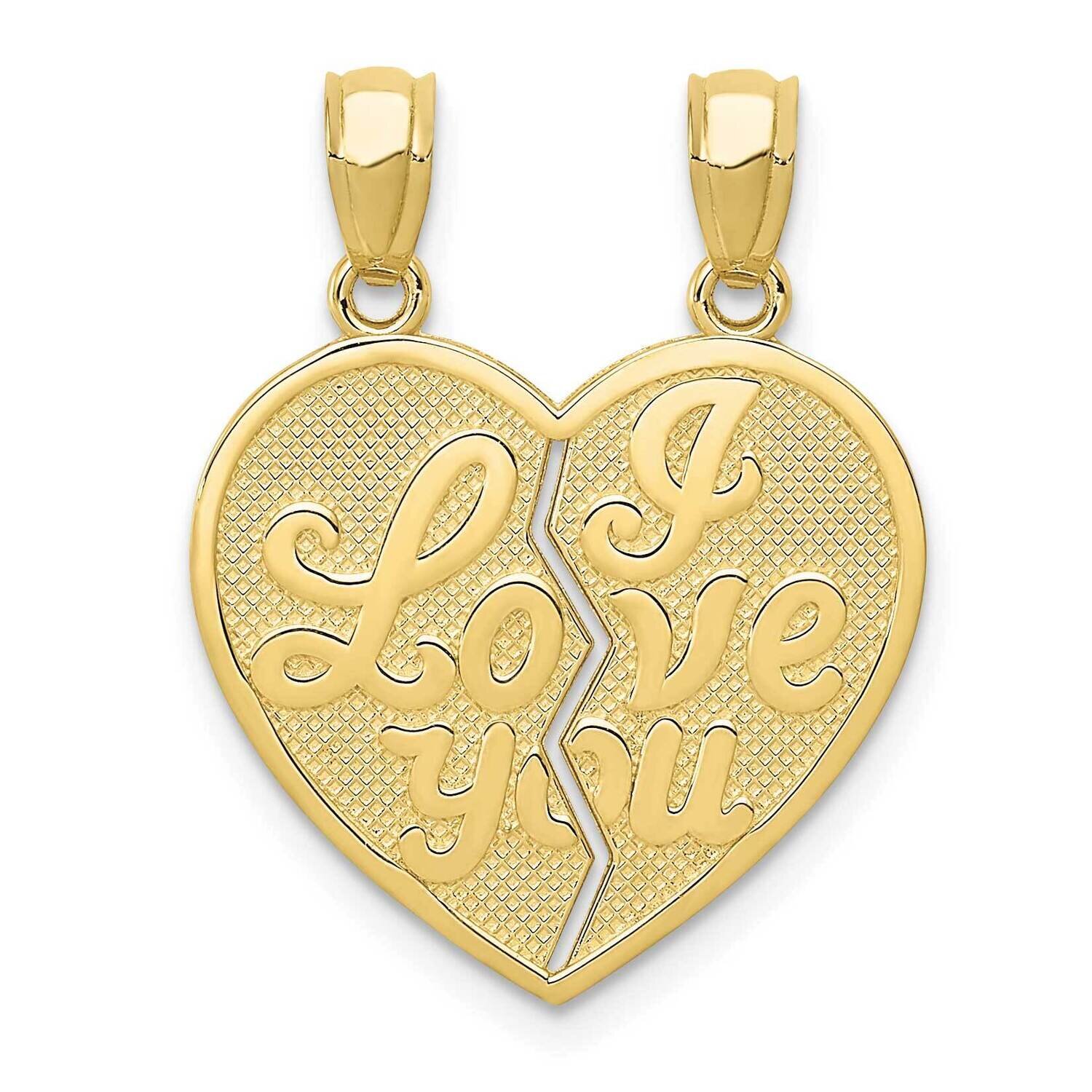 I Love You Heart Break-A-Part Reversible Pendant 10k Gold 10C2950, MPN: 10C2950,