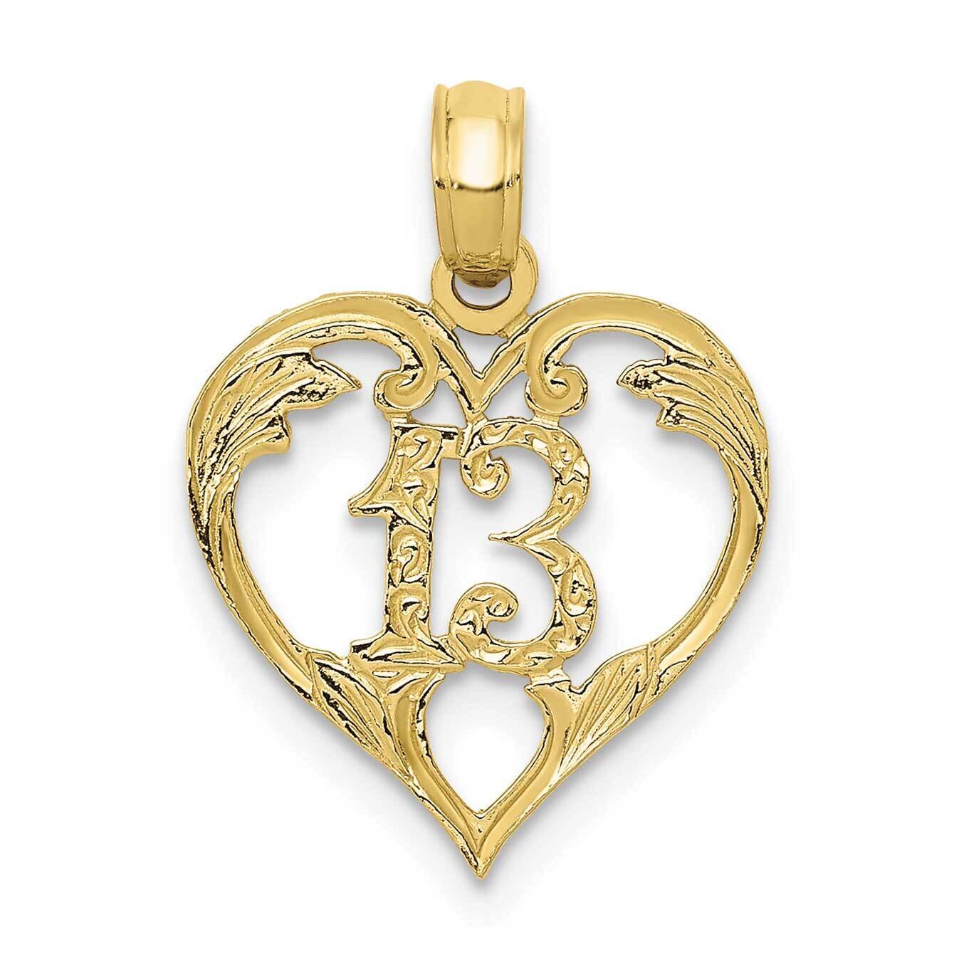 13 In Heart Cut-Out Pendant 10k Gold 10C2953, MPN: 10C2953,