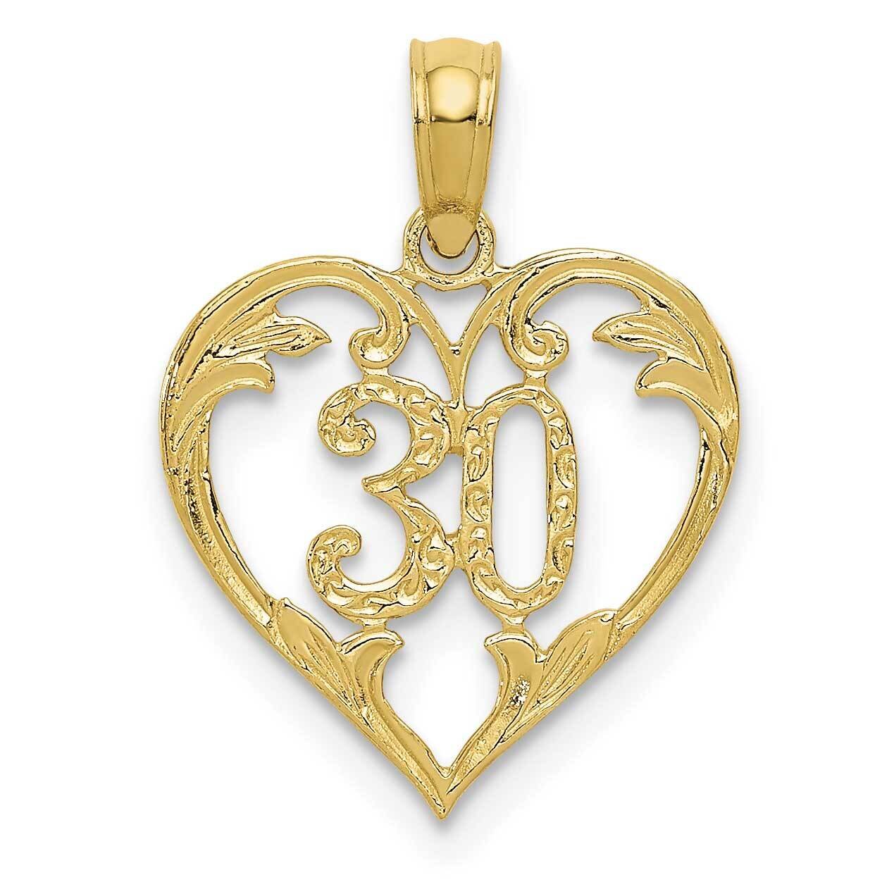 30 In Heart Cut-Out Pendant 10k Gold 10C2958
