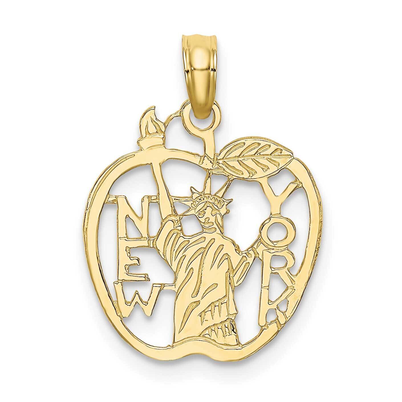 Cut-Out New York with Statue of Liberty In Apple Charm 10k Gold 10C3072, MPN: 10C3072,
