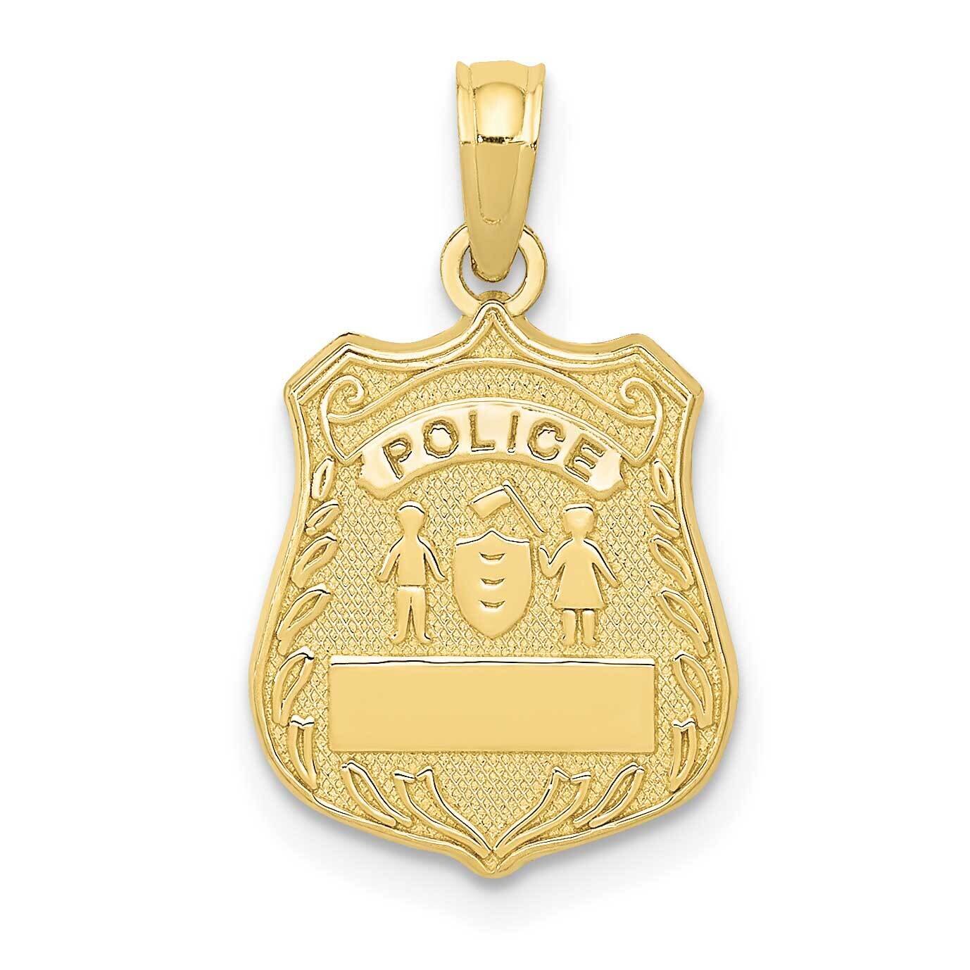 10K Police Badge Pendant 10k Gold Polished 10C3099