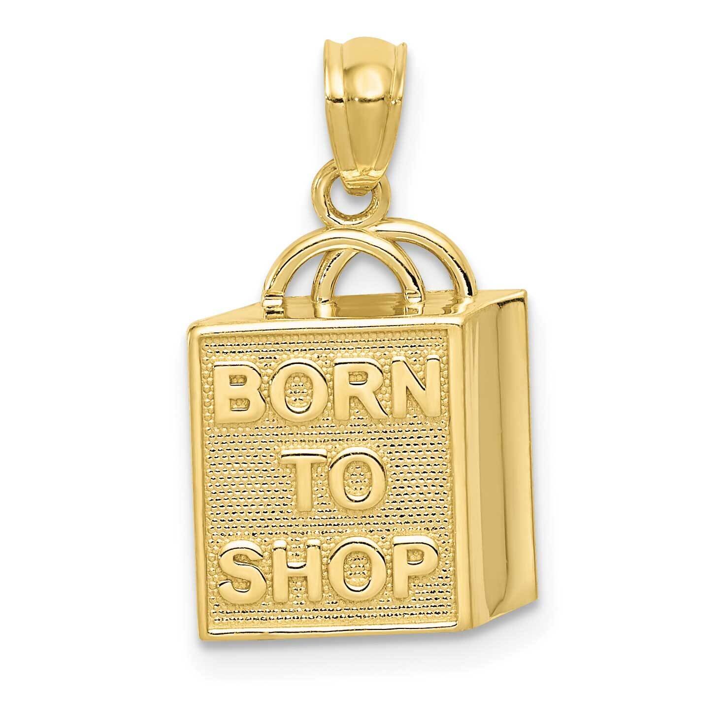 Shopping Bag Born To Shop Pendant 10k Gold 10C3217