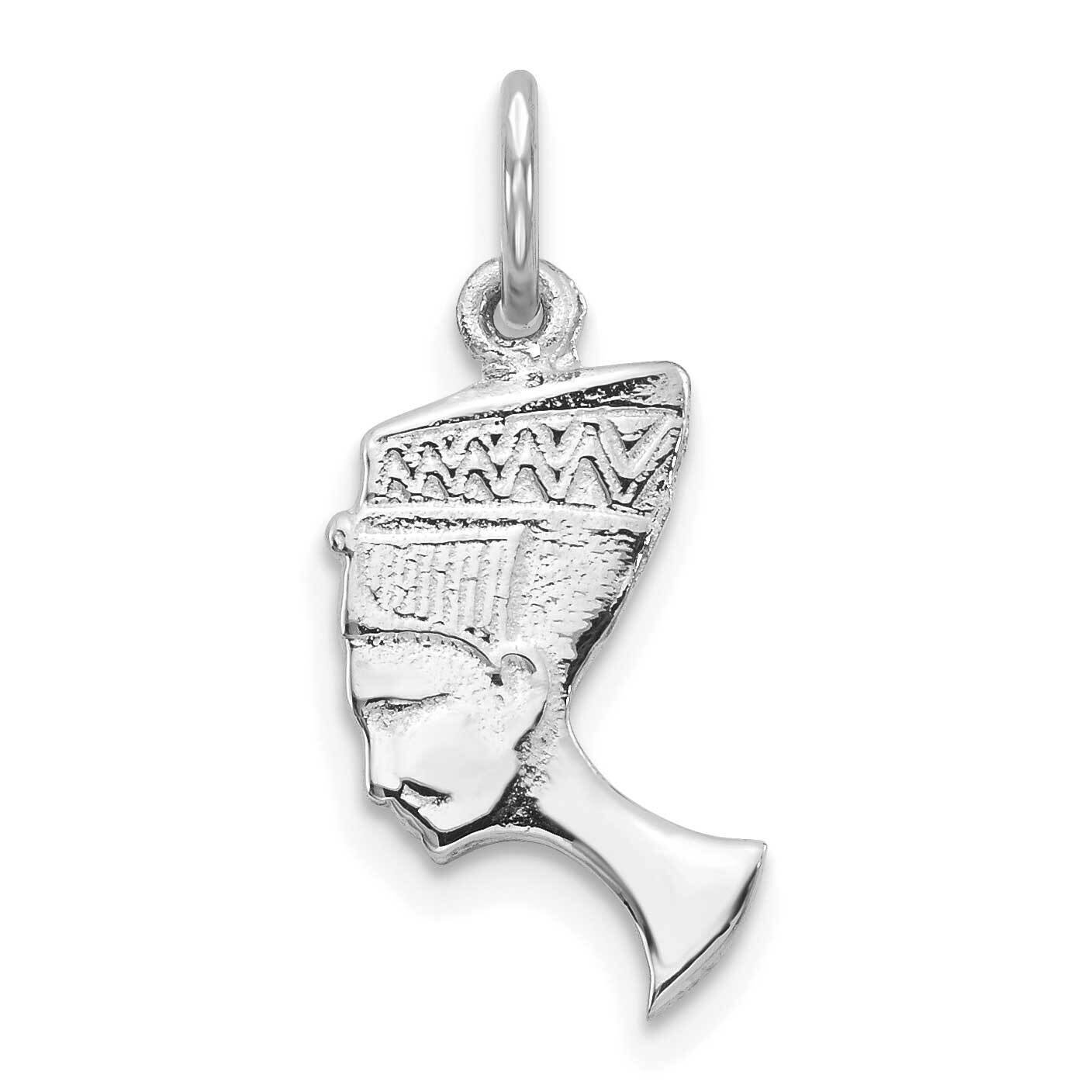 Solid Bust of Nefertiti Charm 10k White Gold 10C369W, MPN: 10C369W,