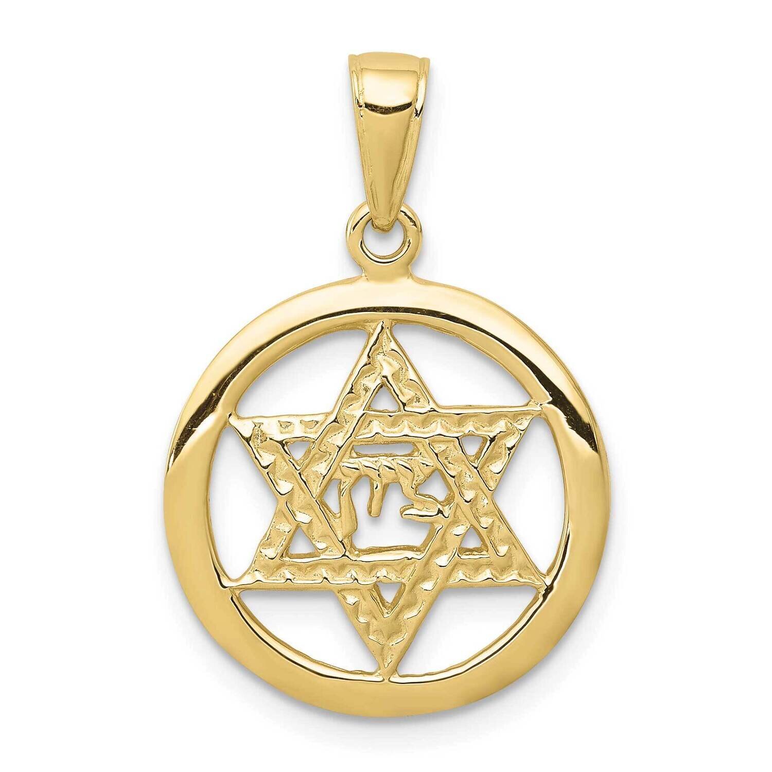 Jewish Chi In Star of David Pendant 10k Gold 10C3986, MPN: 10C3986,