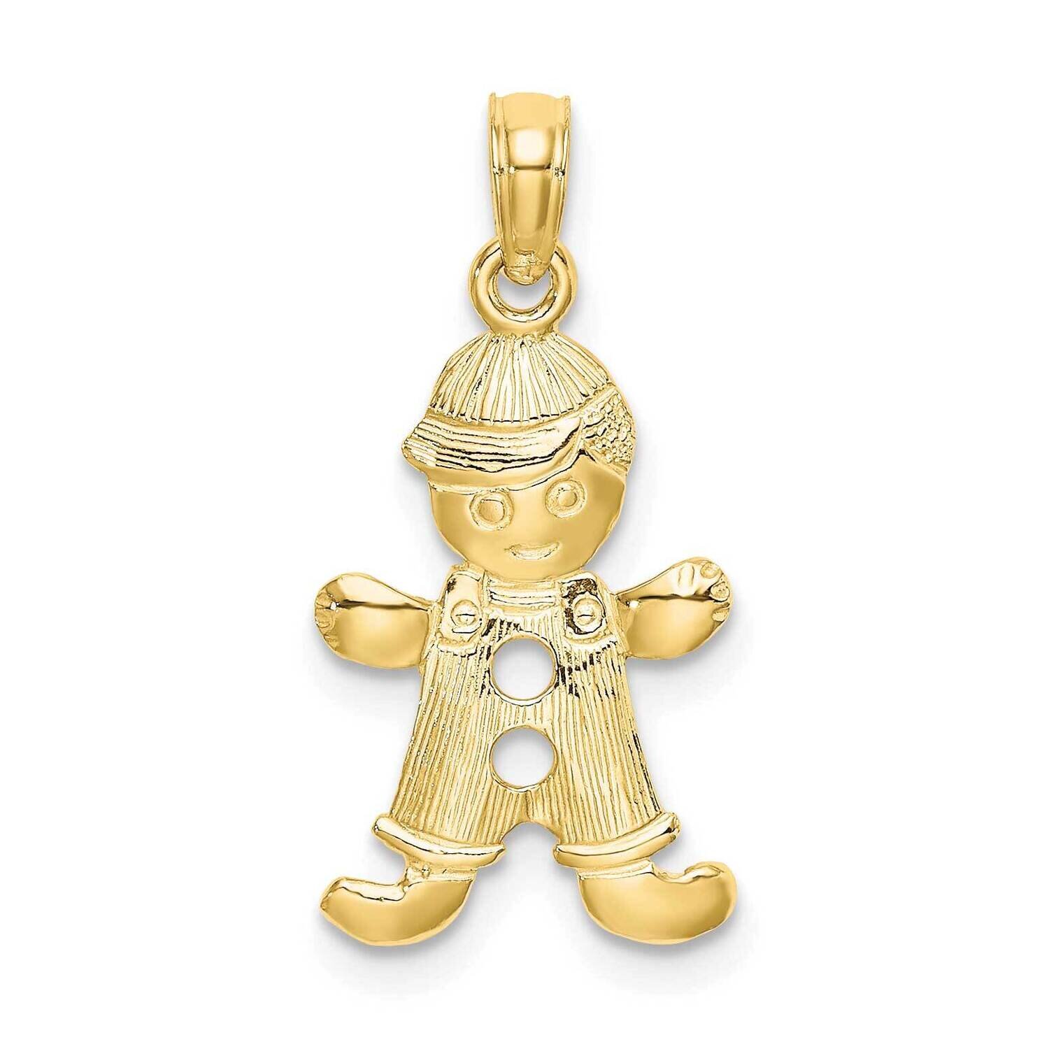 Playful Boy with Cut Out Buttons Charm 10k Gold 10C4017, MPN: 10C4017,