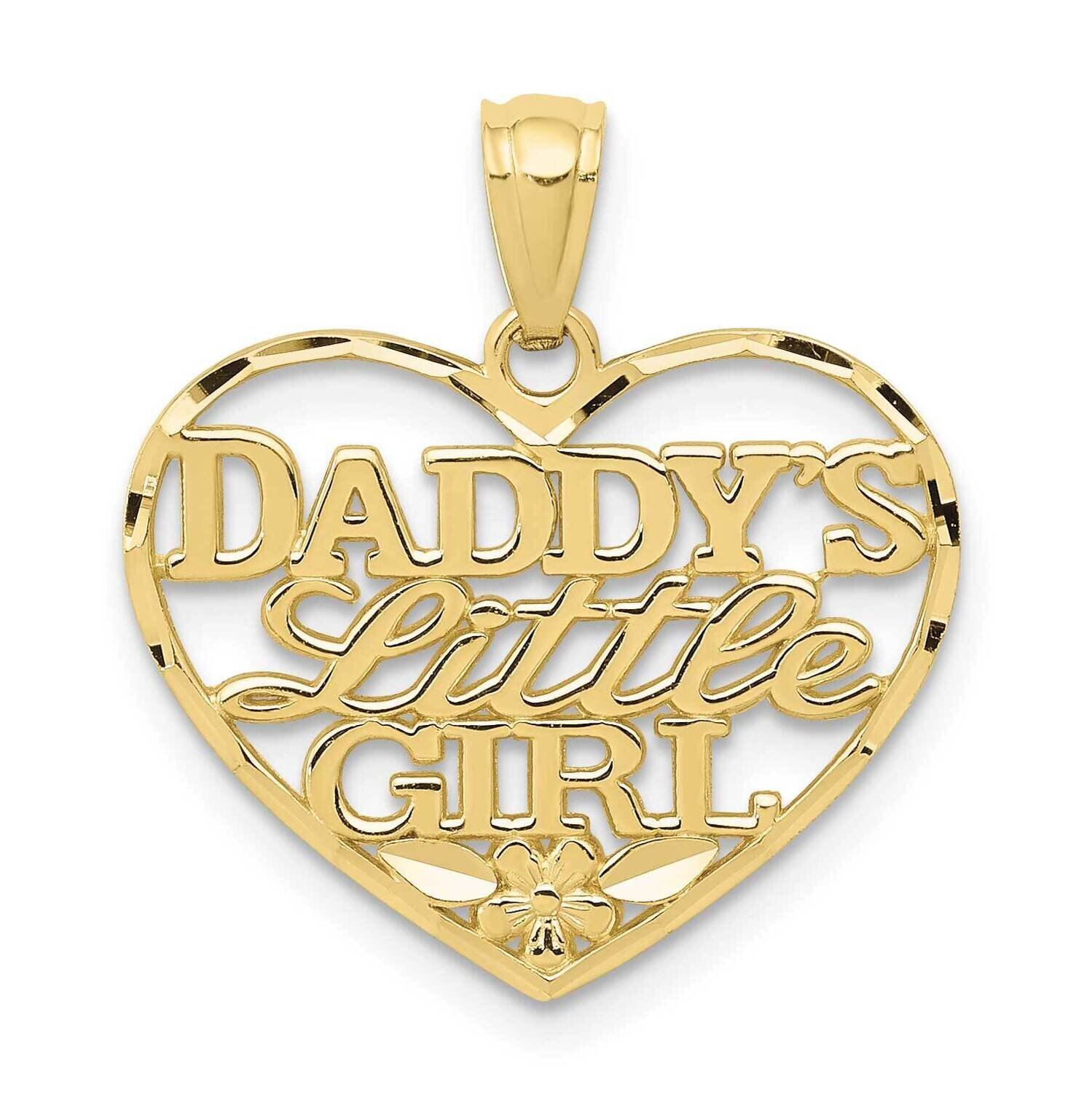 Diamond-Cut Daddys Little Girl Heart Pendant 10k Gold 10C4027