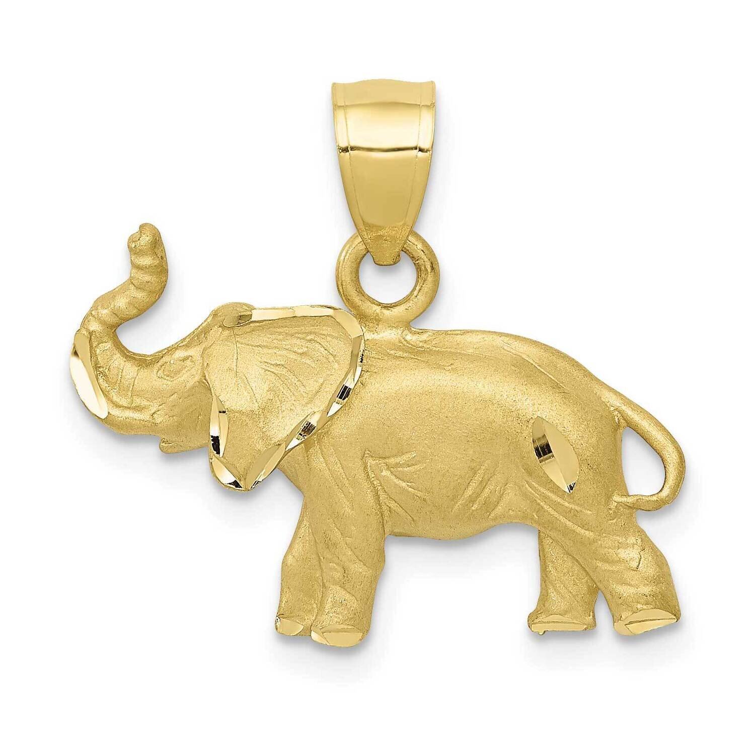 Diamond-Cut Elephant Pendant 10k Gold 10C4066