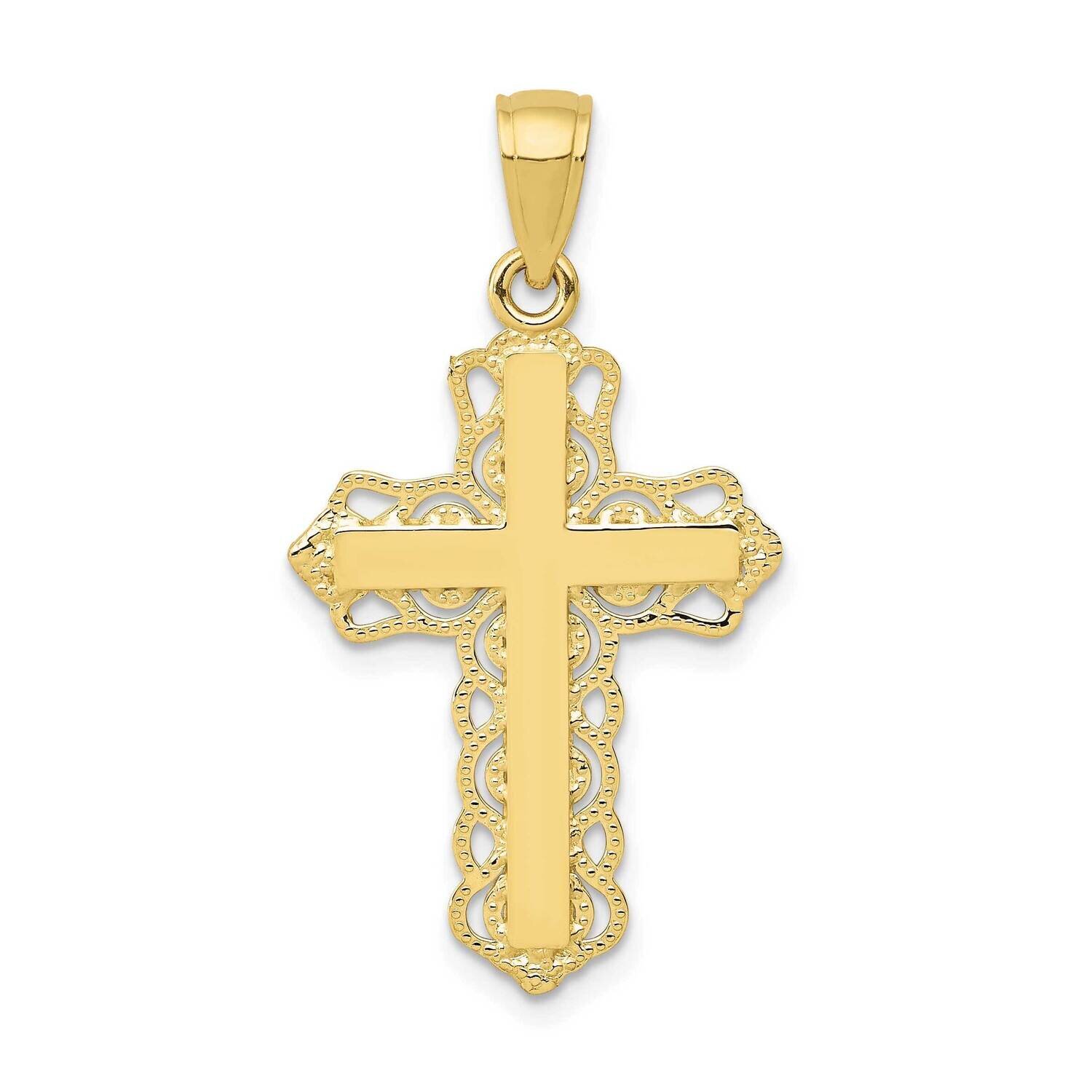 Lace Trim Cross Pendant 10k Gold 10C4184, MPN: 10C4184,