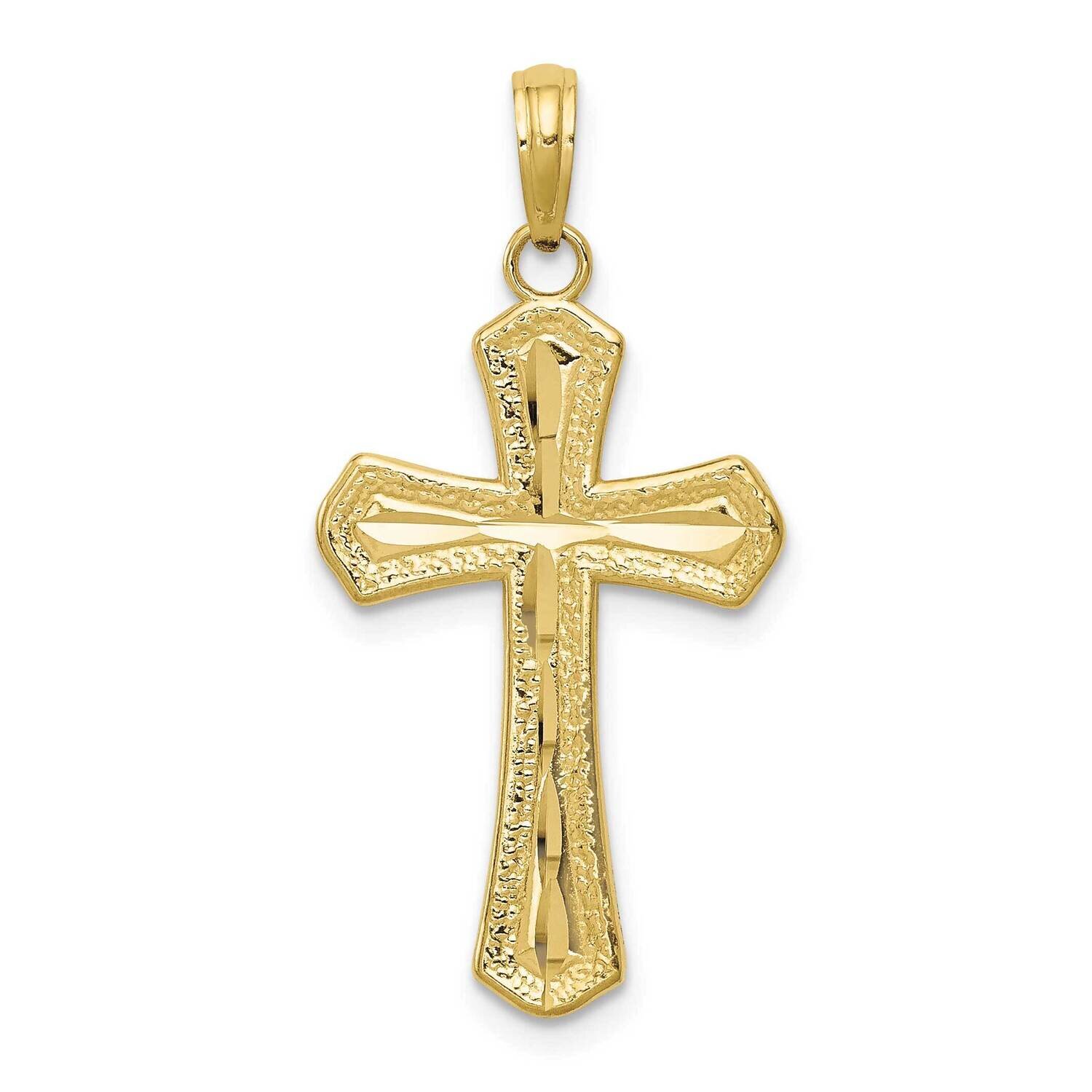 Diamond-Cut Beveled Edges Cross Pendant 10k Gold 10C4290, MPN: 10C4290,