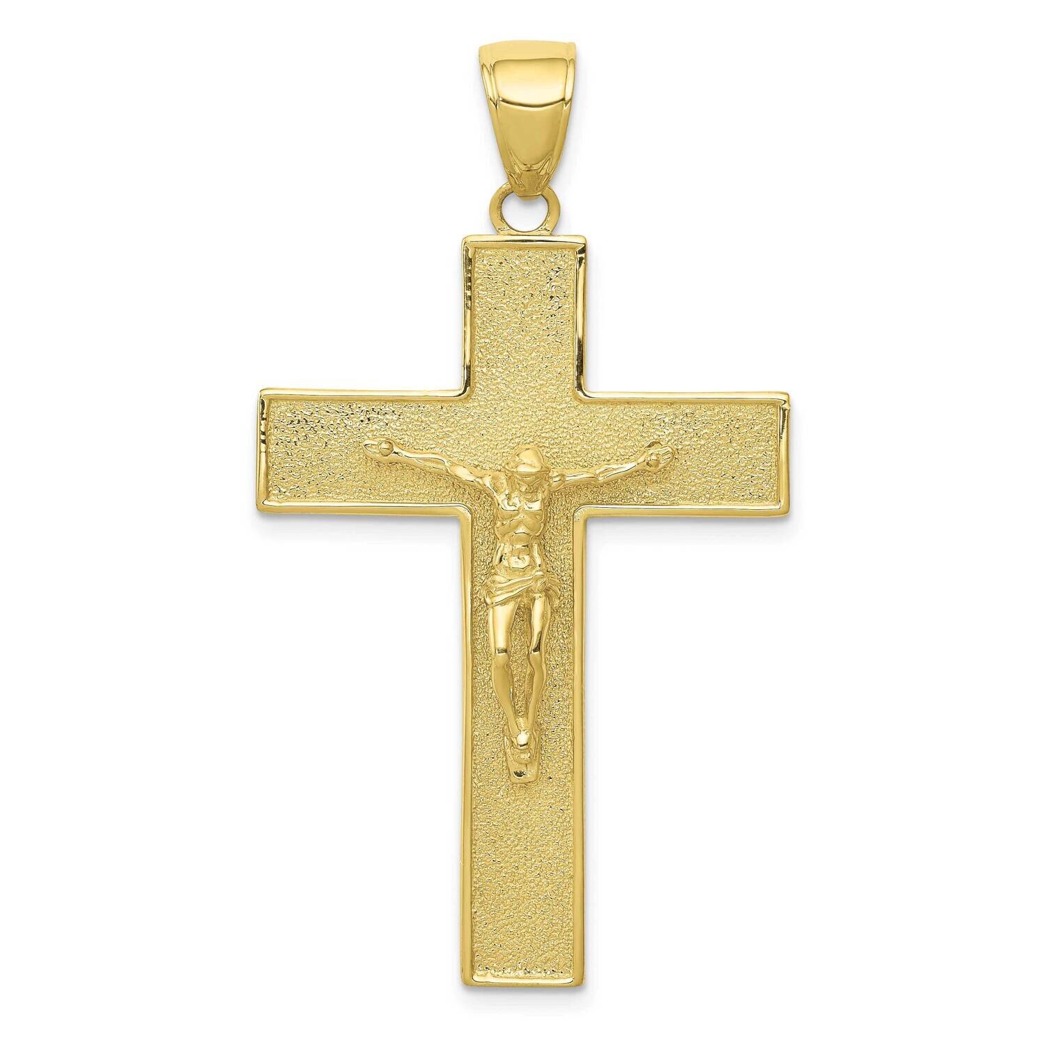Textured Crucifix Latin Cross Pendant 10k Gold 10C4353