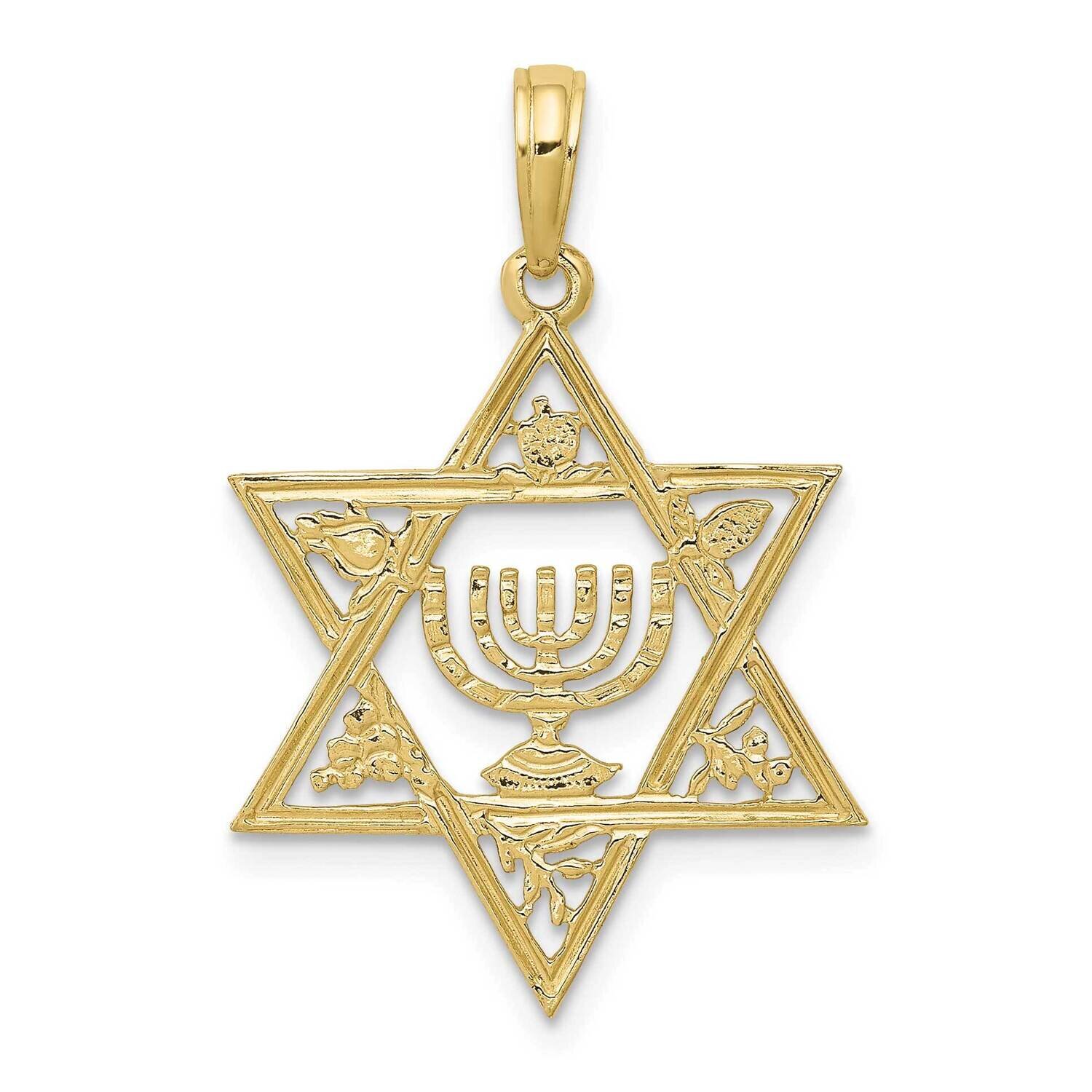 Star of David with Menorah Pendant 10k Gold 10C4452, MPN: 10C4452,