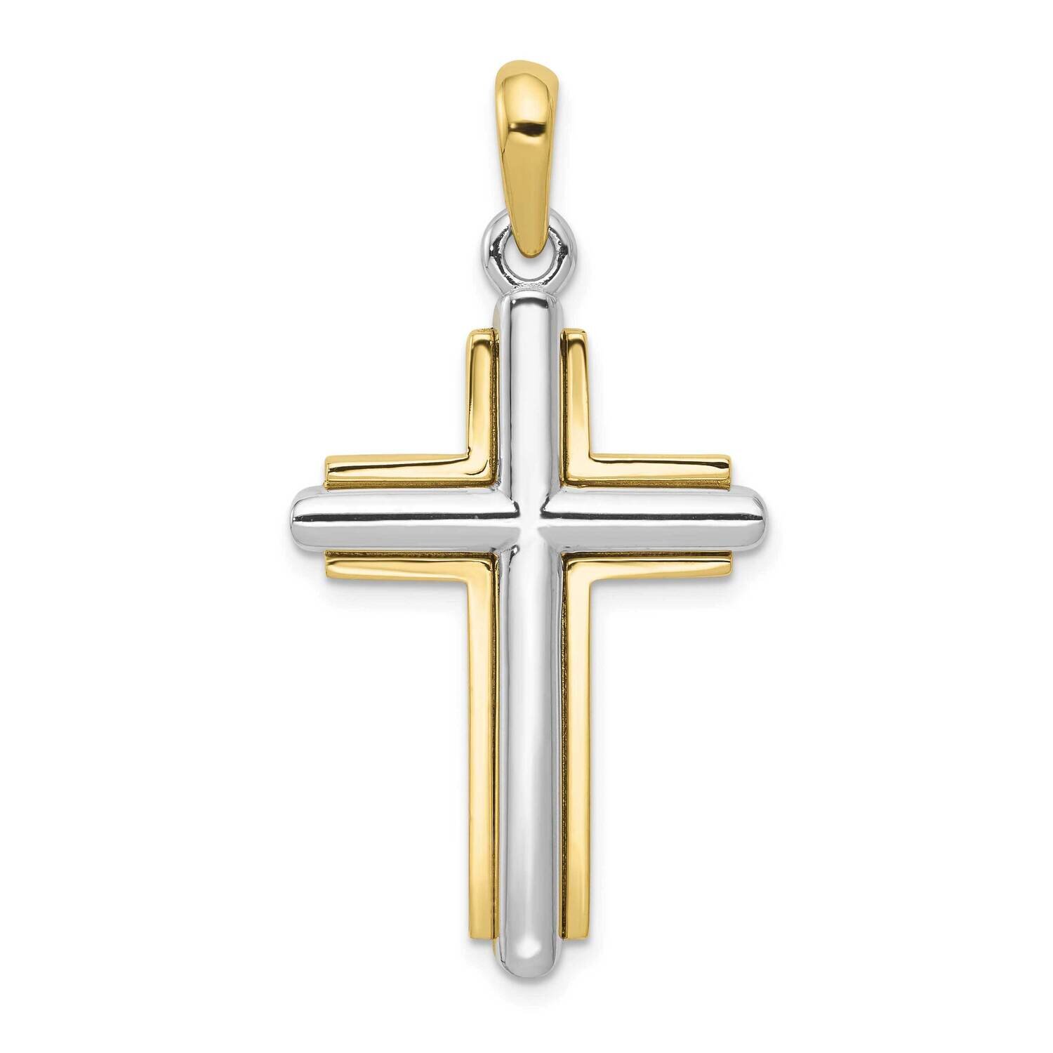 Two-Tone Cross Pendant 10k Gold 10CG10, MPN: 10CG10,