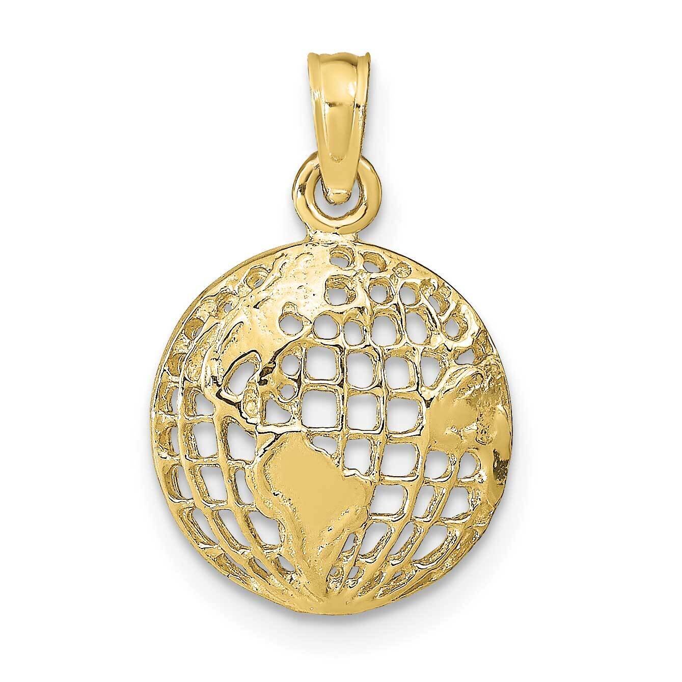 Globe Pendant 10k Gold Polished 10D1208
