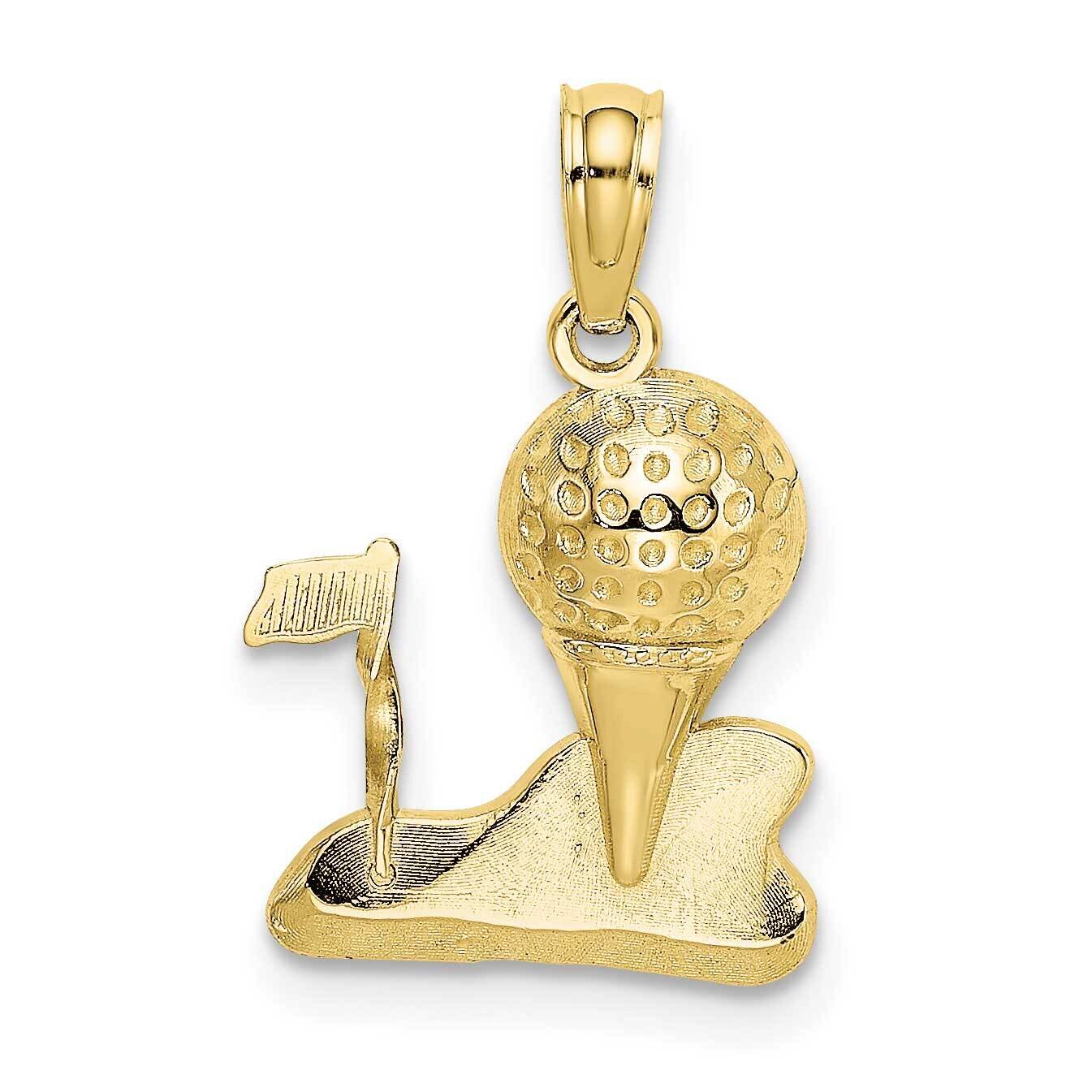 Solid Polished Golfing Charm 10k Gold 10D1435, MPN: 10D1435,