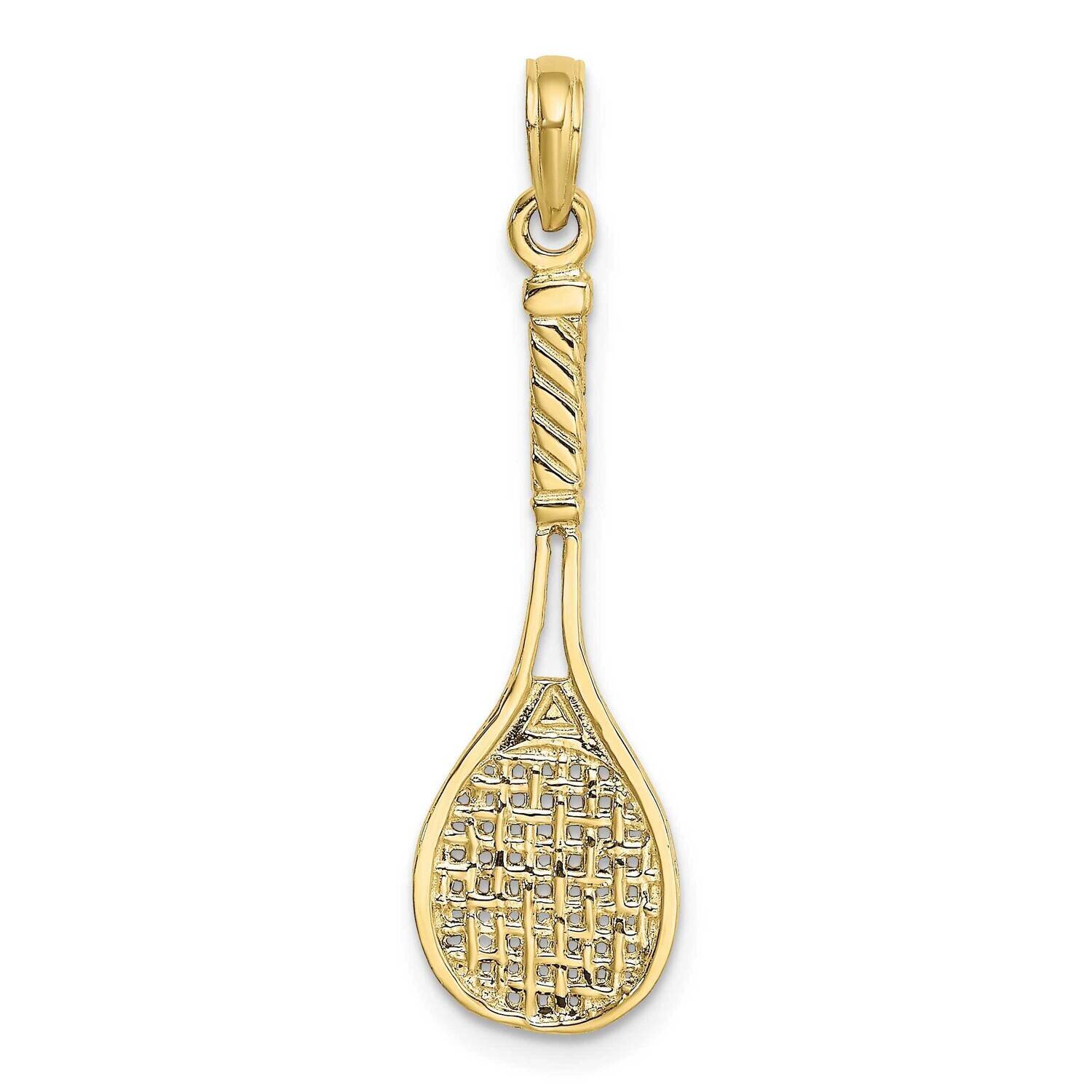 Solid Polished 3-D Tennis Racquet Charm 10k Gold 10D1440, MPN: 10D1440,