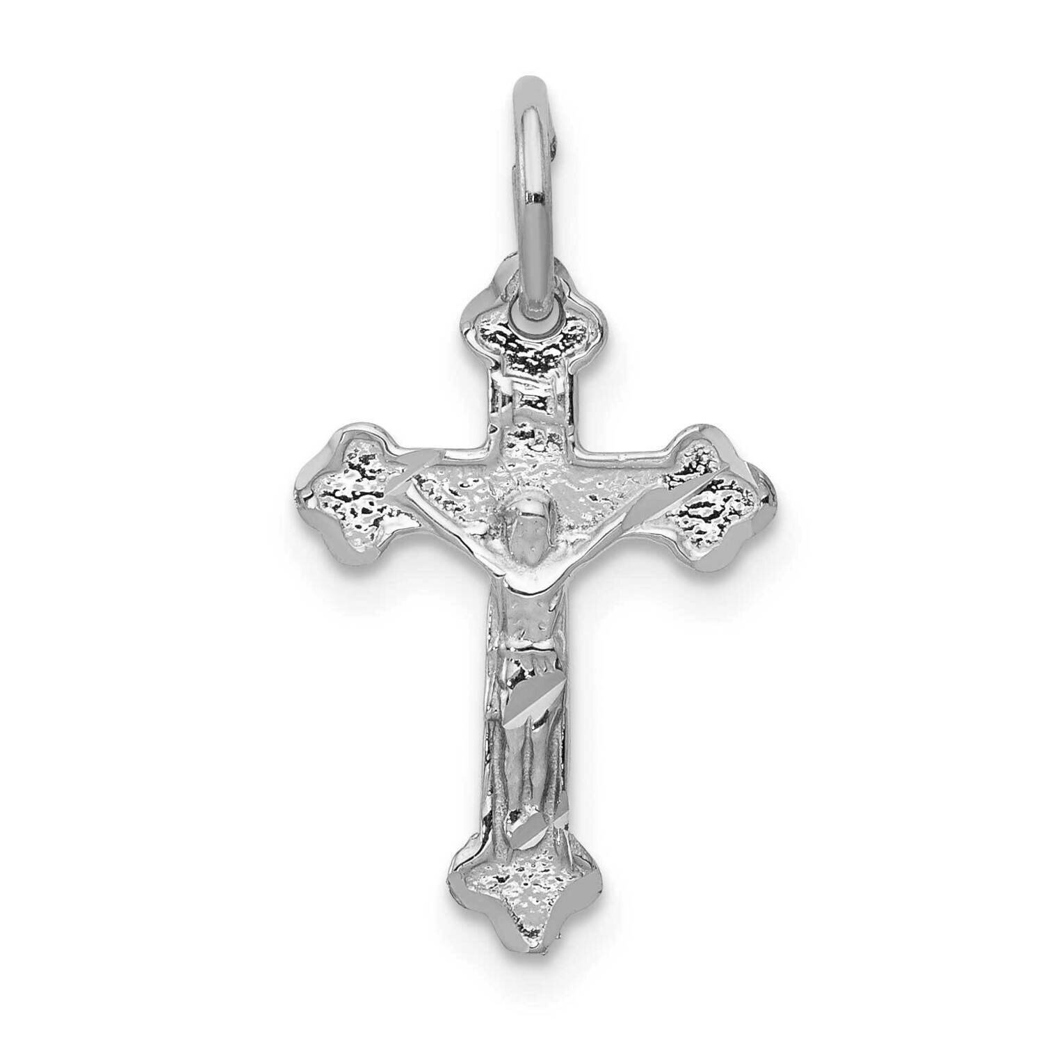 Diamond-Cut Crucifix Charm 10k White Gold 10D1676