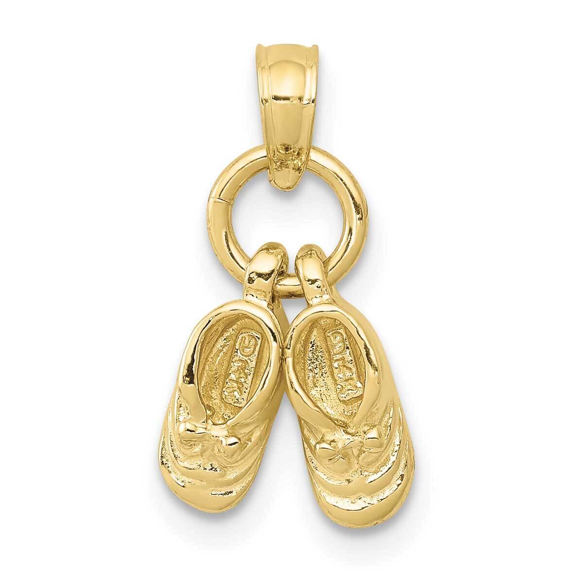 3D Moveable Baby Shoes Charm 10k Gold 10D1731, MPN: 10D1731,