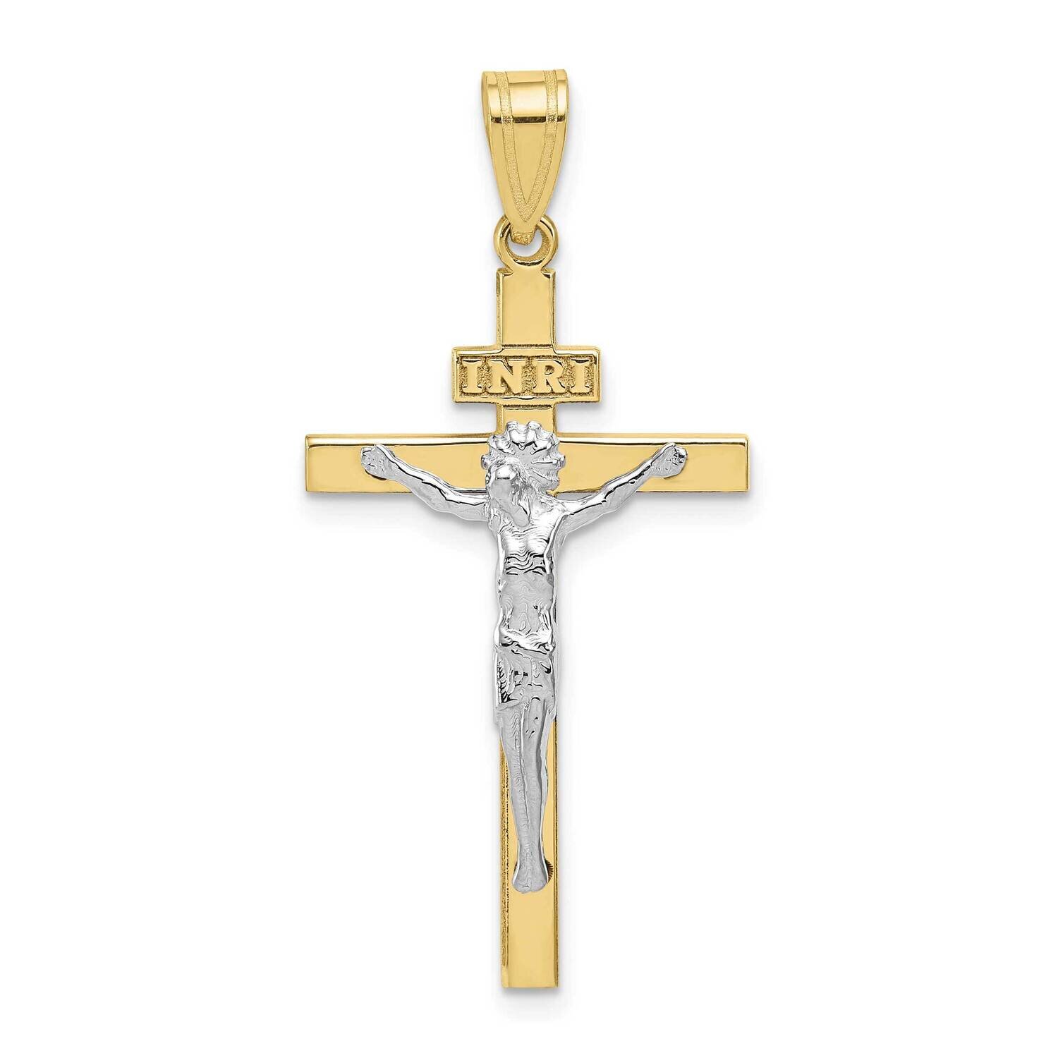 Two-Tone Inri Crucifix Pendant 10k Gold 10D3668, MPN: 10D3668, 196904100820