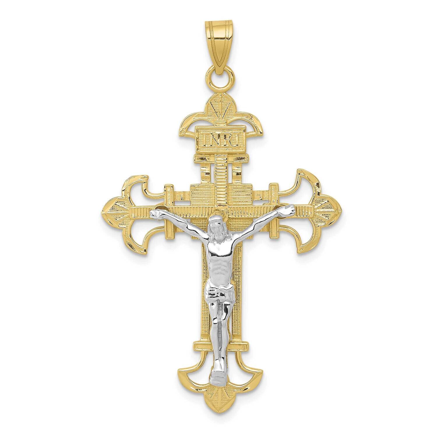 Two-Tone Inri Crucifix Pendant 10k Gold 10D3672