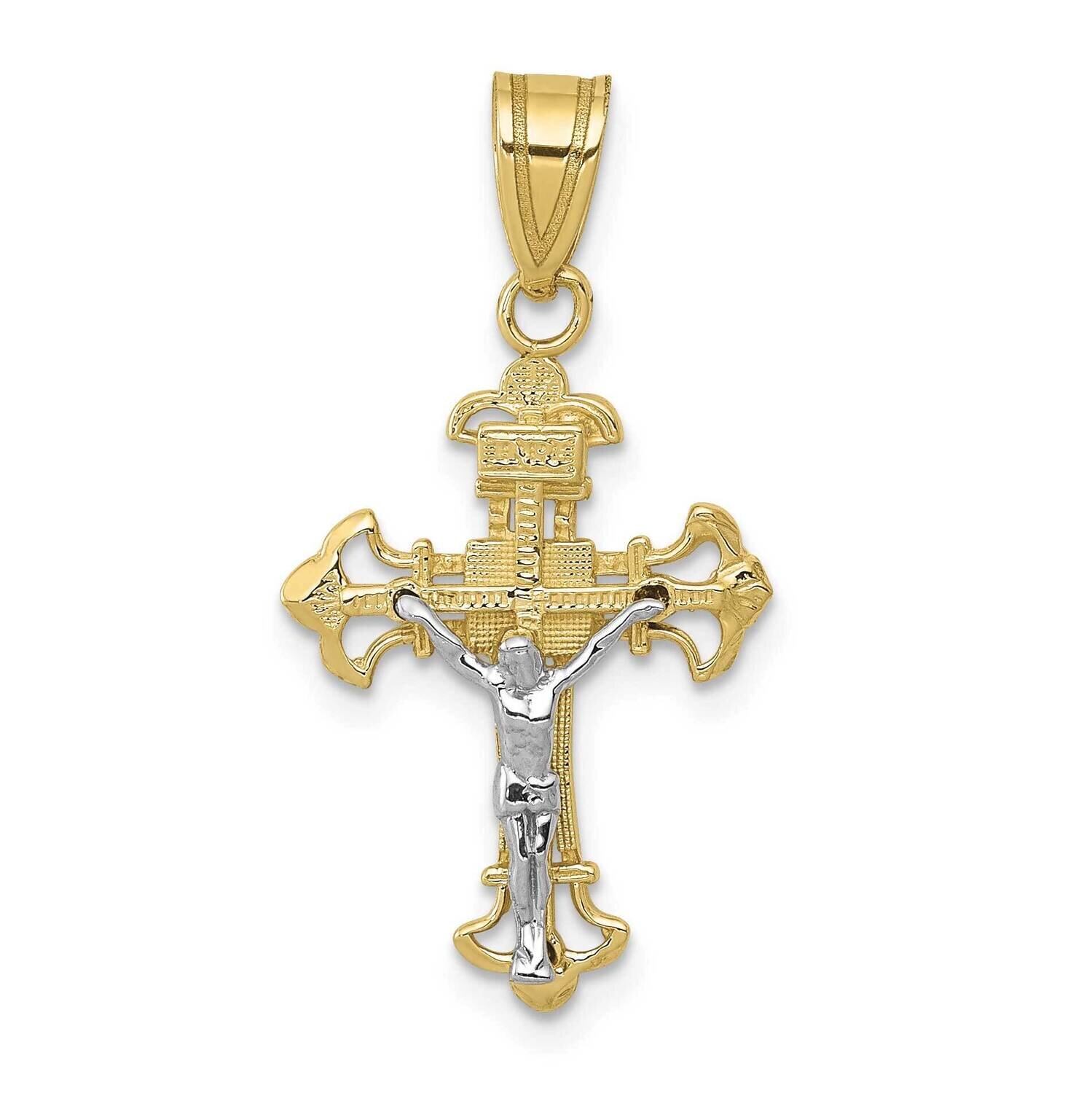 Two-Tone Inri Crucifix Charm 10k Gold 10D3675, MPN: 10D3675,