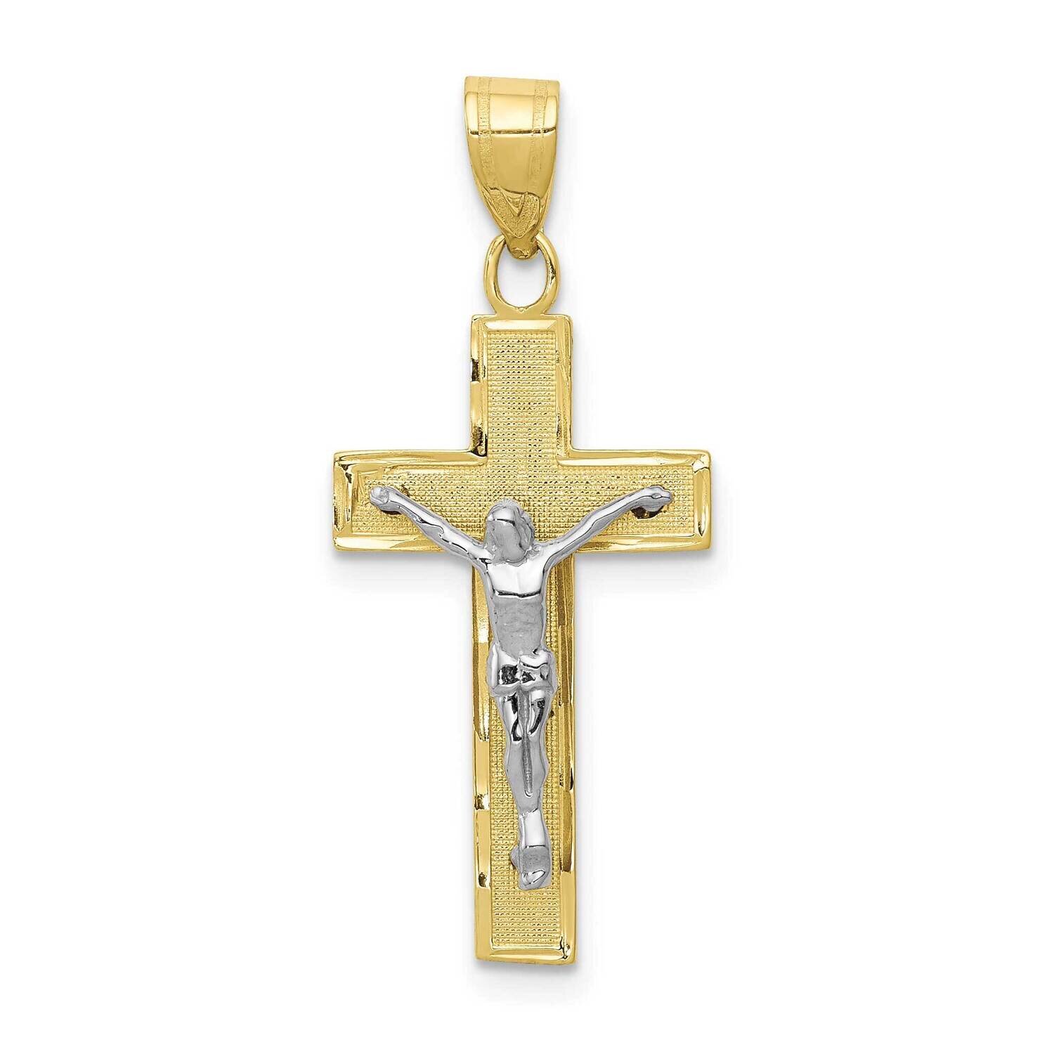 Two-Tone Diamond-Cut Crucifix Charm 10k Gold 10D3689, MPN: 10D3689,