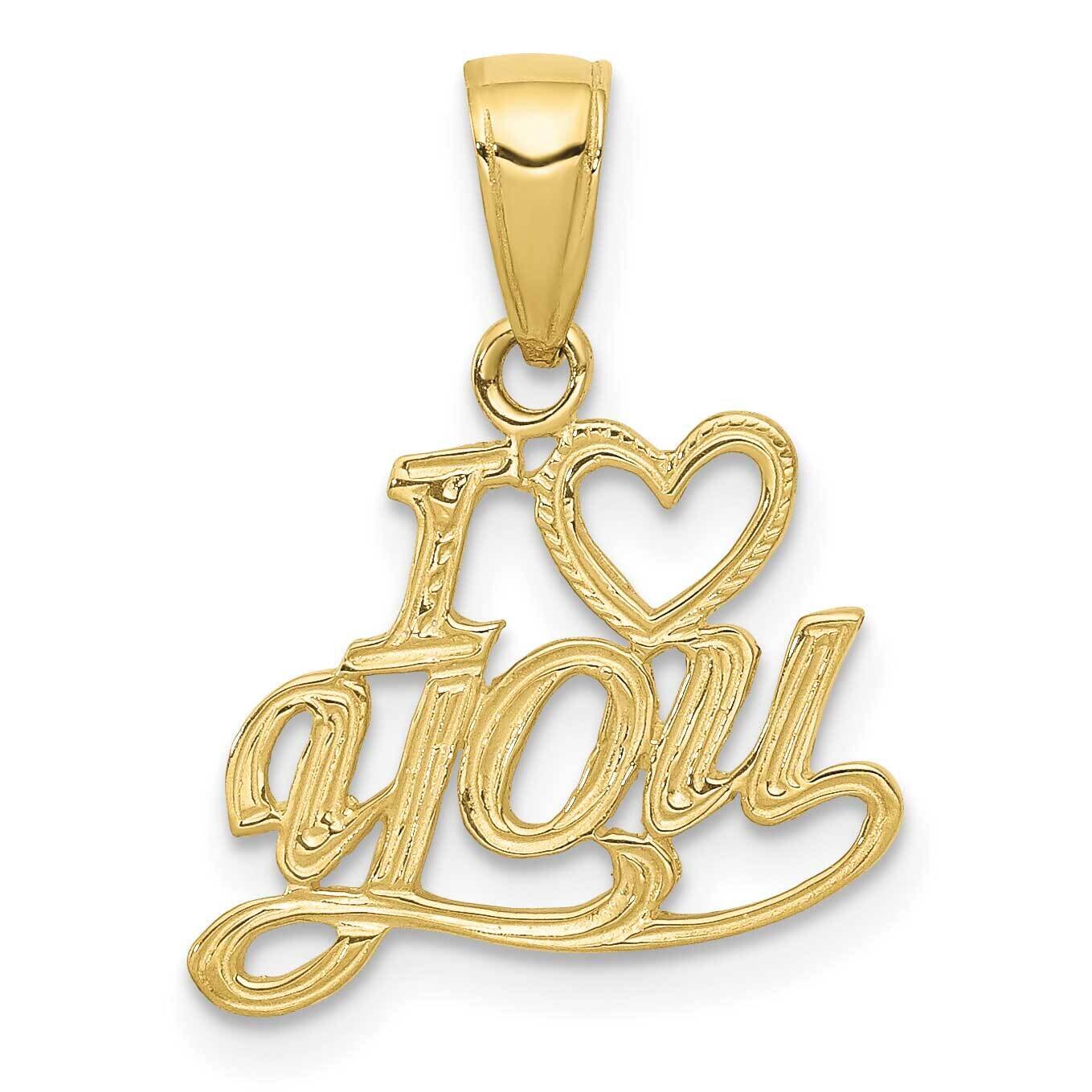 Textured I Heart You Pendant 10k Gold Polished 10D3869, MPN: 10D3869,