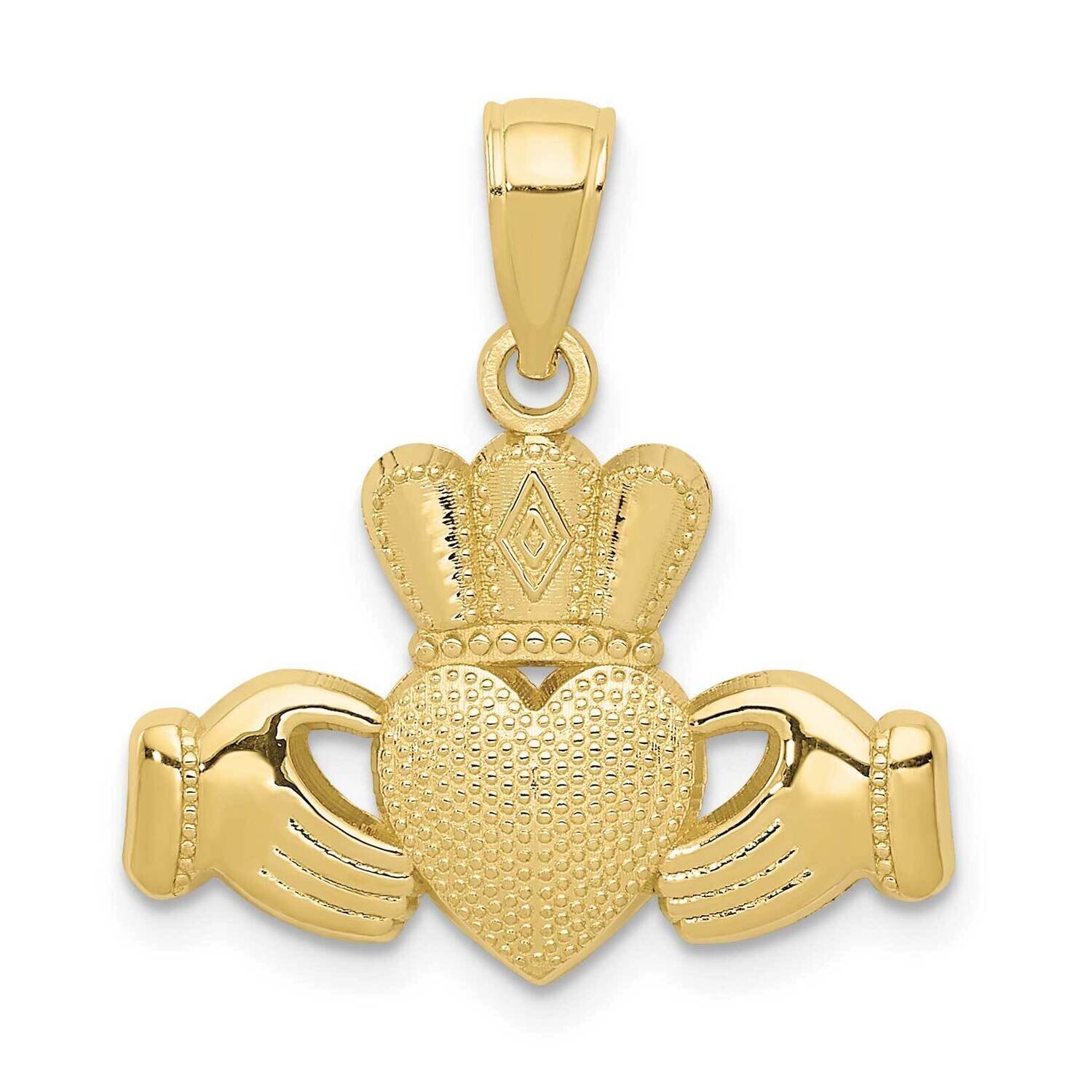 Claddagh Pendant with Textured Crown 10k Gold 10D4040, MPN: 10D4040,