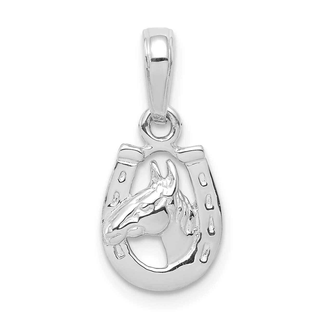Horse Head In Horseshoe Pendant 10k White Gold 10D4048W, MPN: 10D4048W,