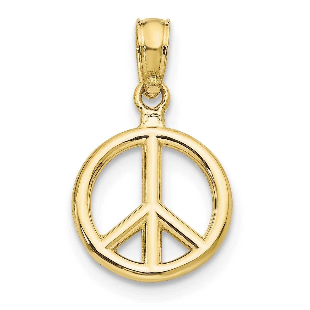 Peace Symbol Pendant 10k Gold Polished 10D4053