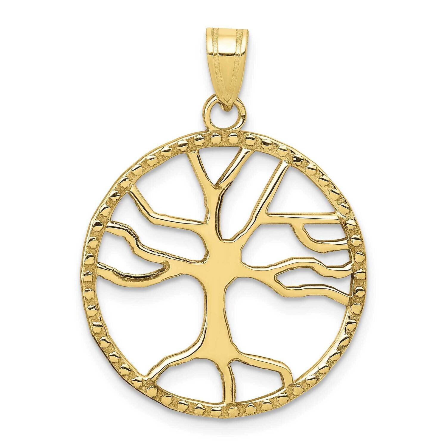 Tree of Life In Round Frame Pendant 10k Gold 10D4245, MPN: 10D4245, 191101085192