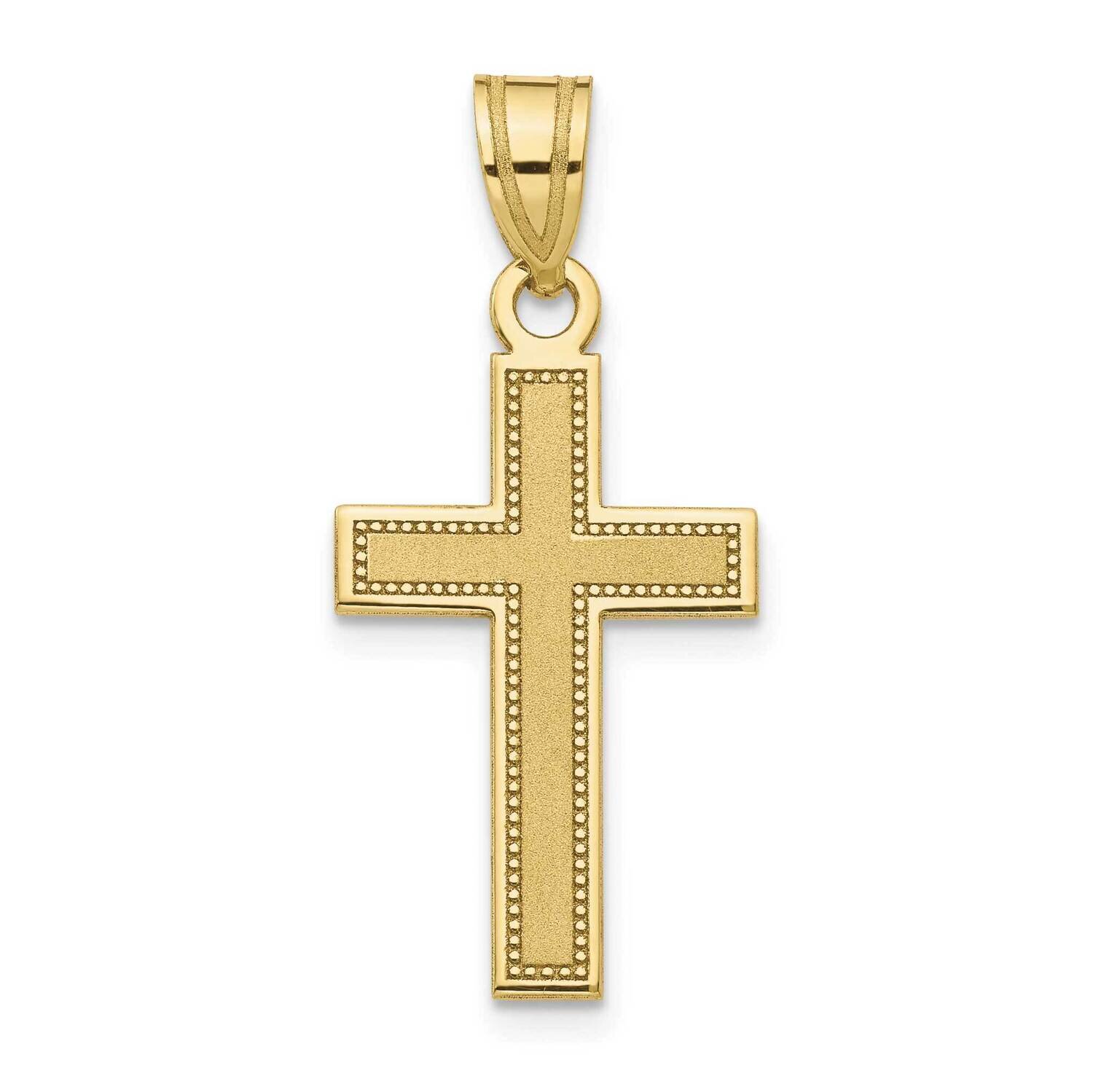 Small Satin Cross Pendant 10k Gold 10D4296, MPN: 10D4296,