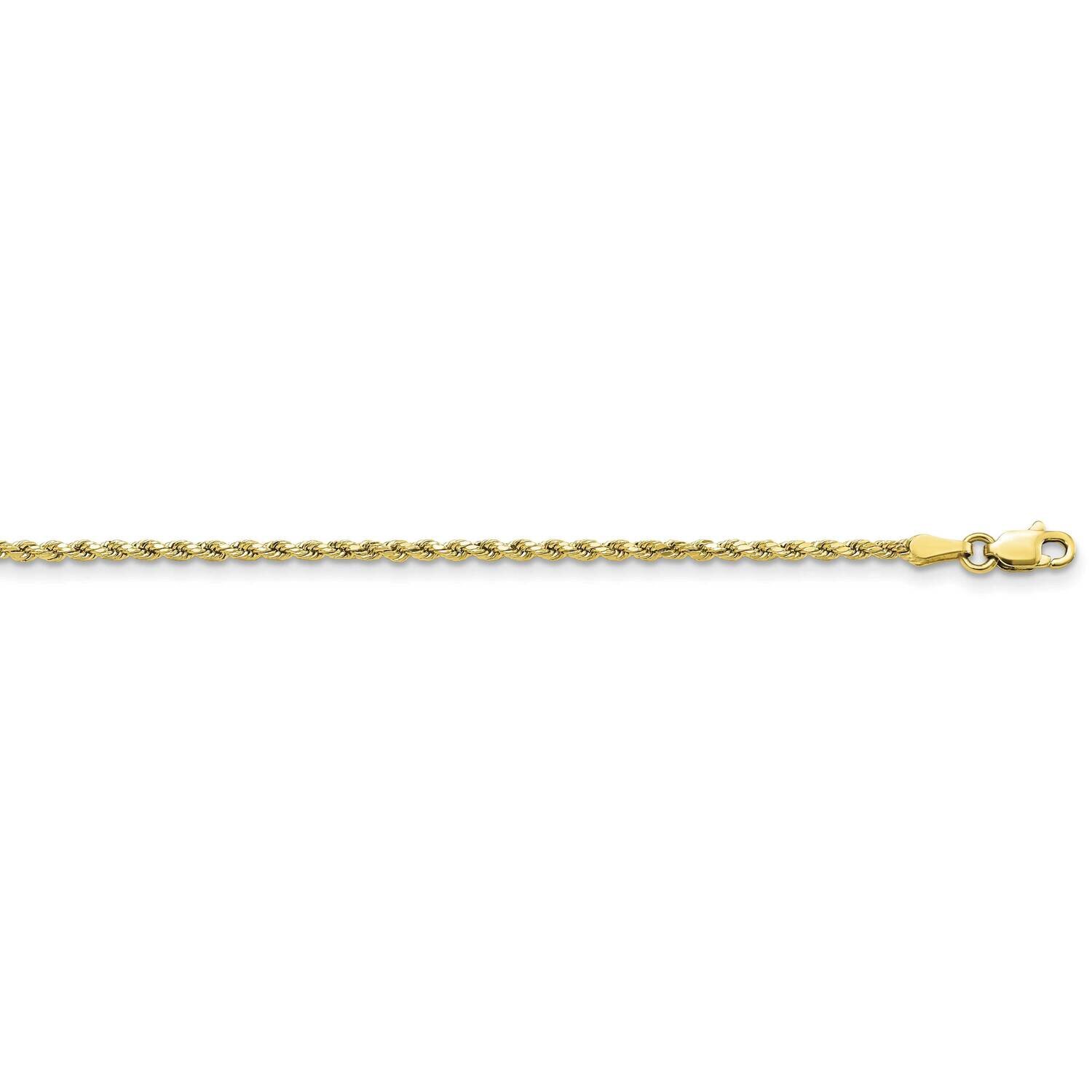 2mm Semi-Solid Diamond-Cut Rope Chain 16 Inch 10k Gold 10DH014-16, MPN: 10DH014-16, 191101728259