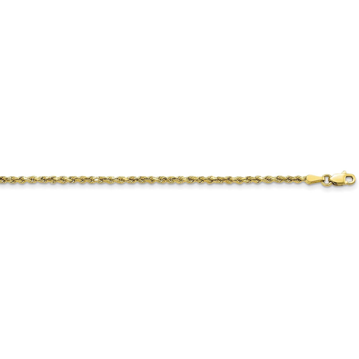 2.25mm Semi-Solid Diamond-Cut Rope Chain 18 Inch 10k Gold 10DH016-18