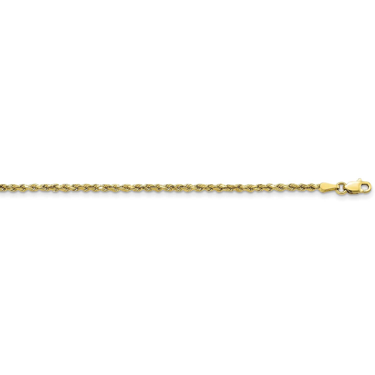 2.25mm Semi-Solid Diamond-Cut Rope Chain 24 Inch 10k Gold 10DH016-24, MPN: 10DH016-24, 191101728167