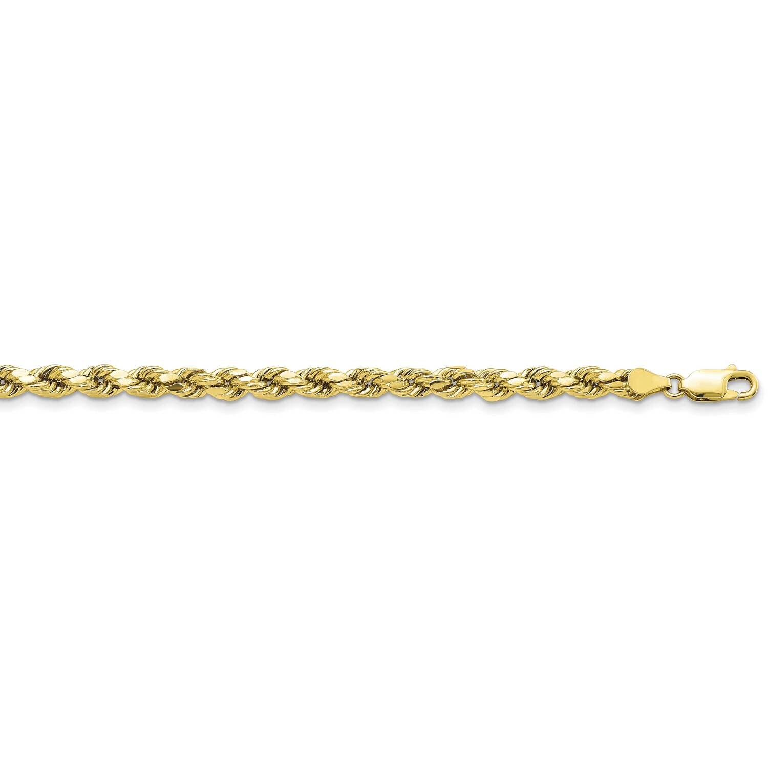 4.9mm Semi-Solid Diamond-Cut Rope Chain 16 Inch 10k Gold 10DH035-16