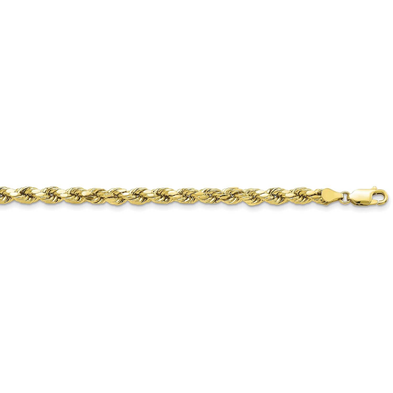 4.9mm Semi-Solid Diamond-Cut Rope Chain 8 Inch 10k Gold 10DH035-8, MPN: 10DH035-8, 191101567551
