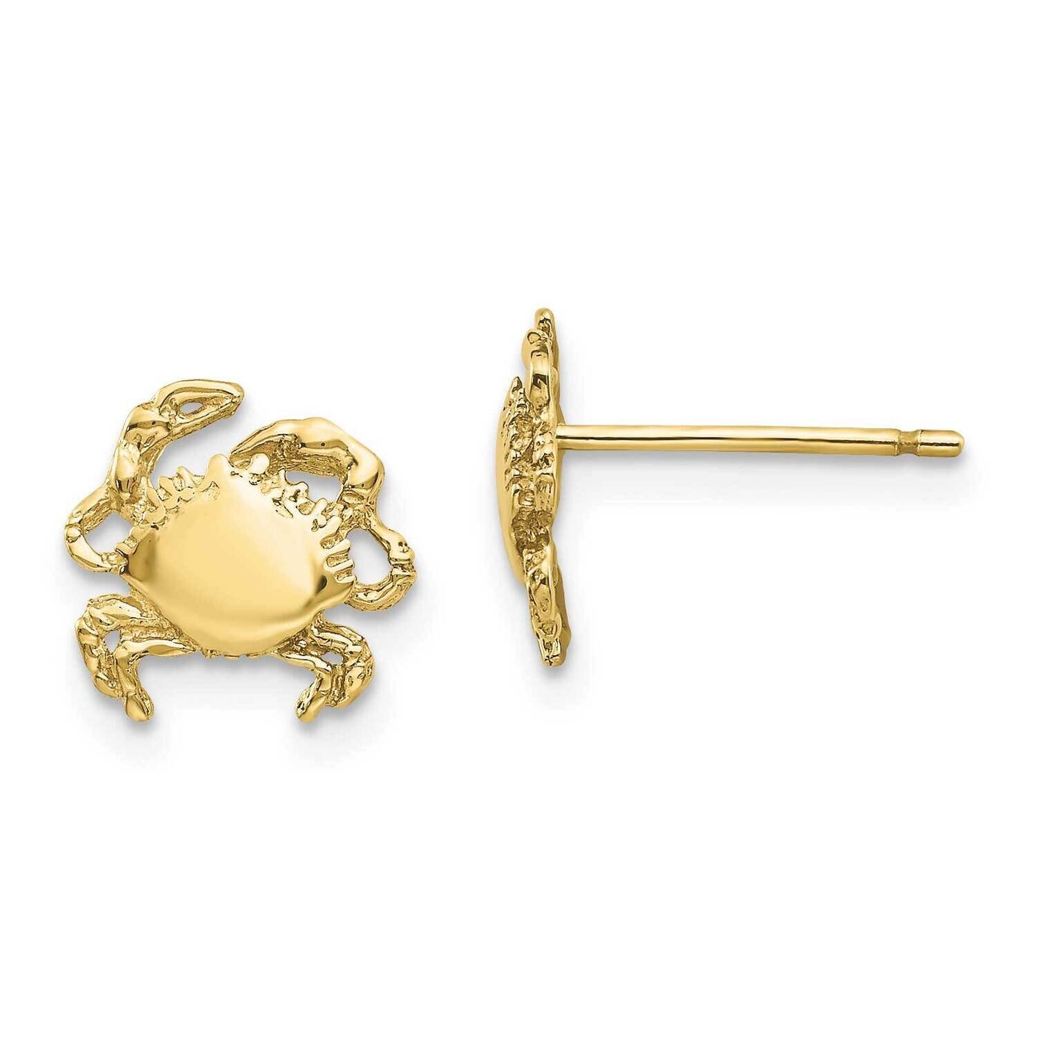 Crab Earrings 10k Gold 10E907, MPN: 10E907, 191101566677