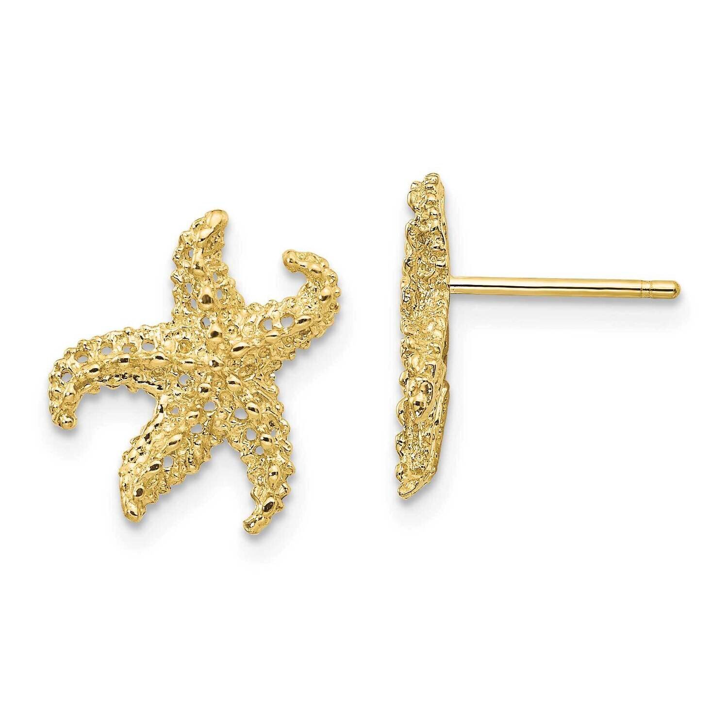 Starfish Earrings 10k Gold 10E909