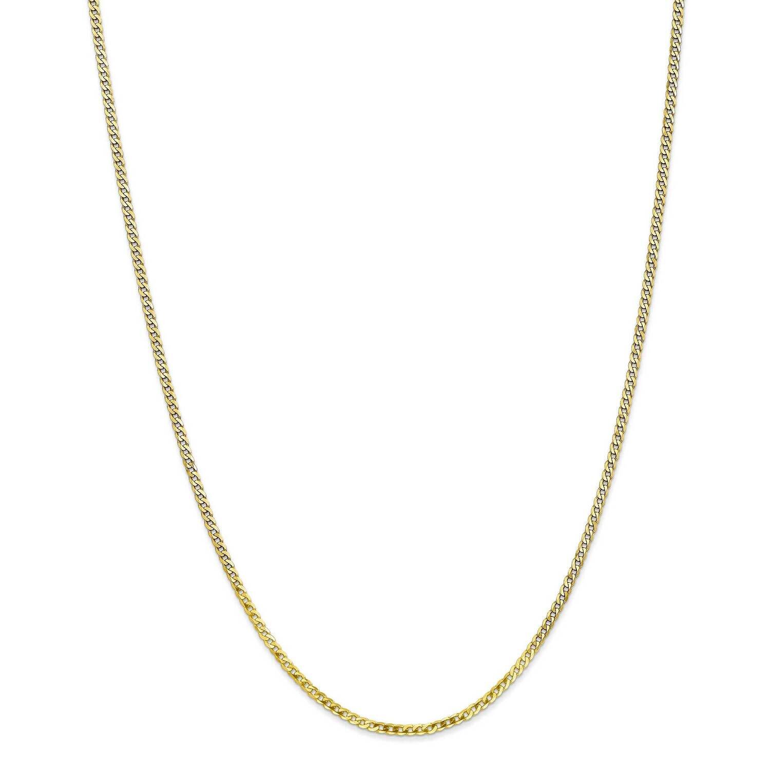 2.2mm Flat Beveled Curb Chain 22 Inch 10k Gold 10FBU060-22, MPN: 10FBU060-22, 191101727795