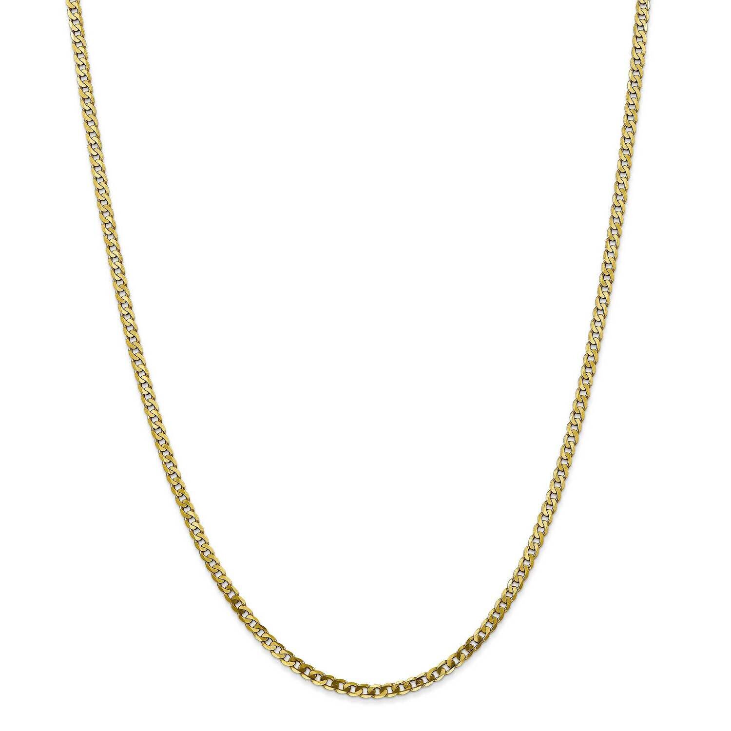 2.9mm Flat Beveled Curb Chain 26 Inch 10k Gold 10FBU080-26, MPN: 10FBU080-26, 191101727771