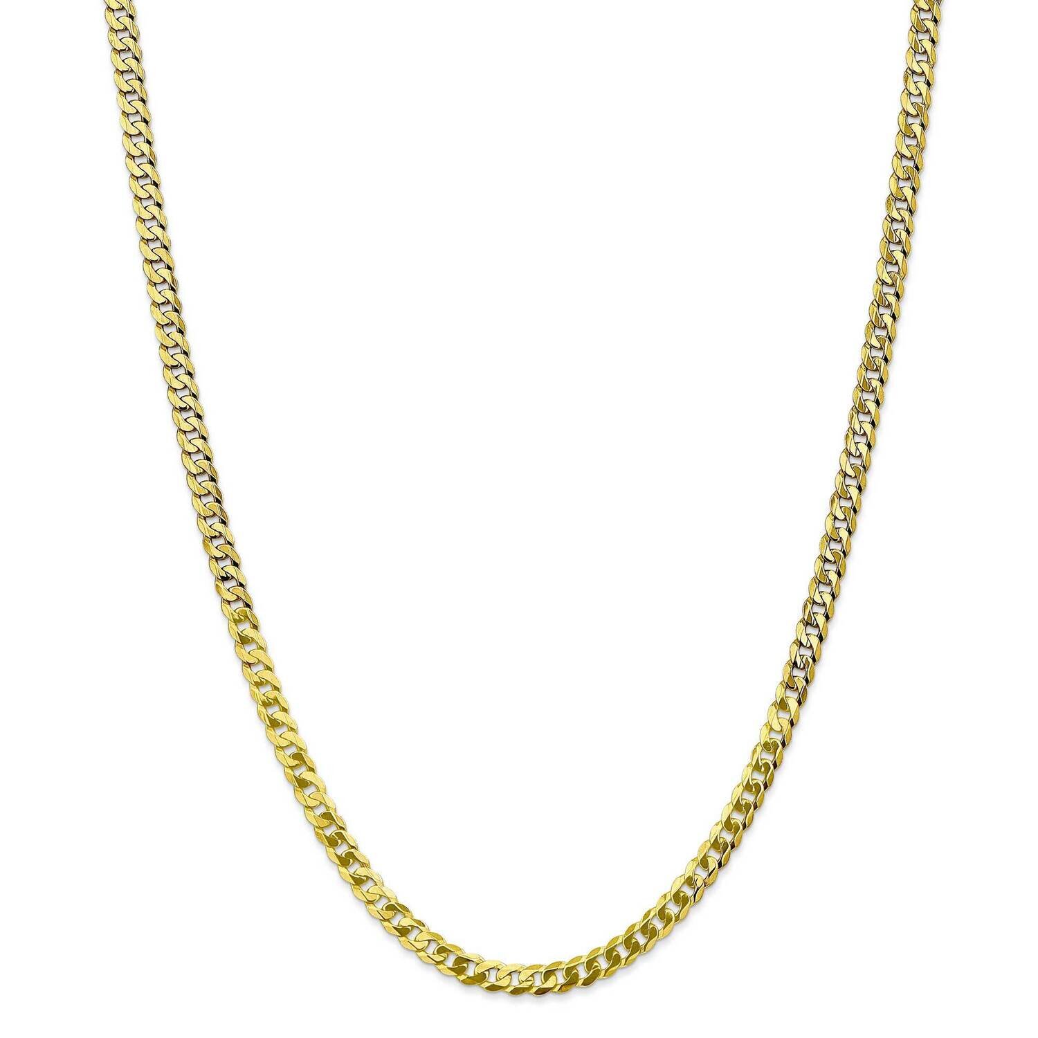 4.75mm Flat Beveled Curb Chain 26 Inch 10k Gold 10FBU120-26, MPN: 10FBU120-26, 191101727740