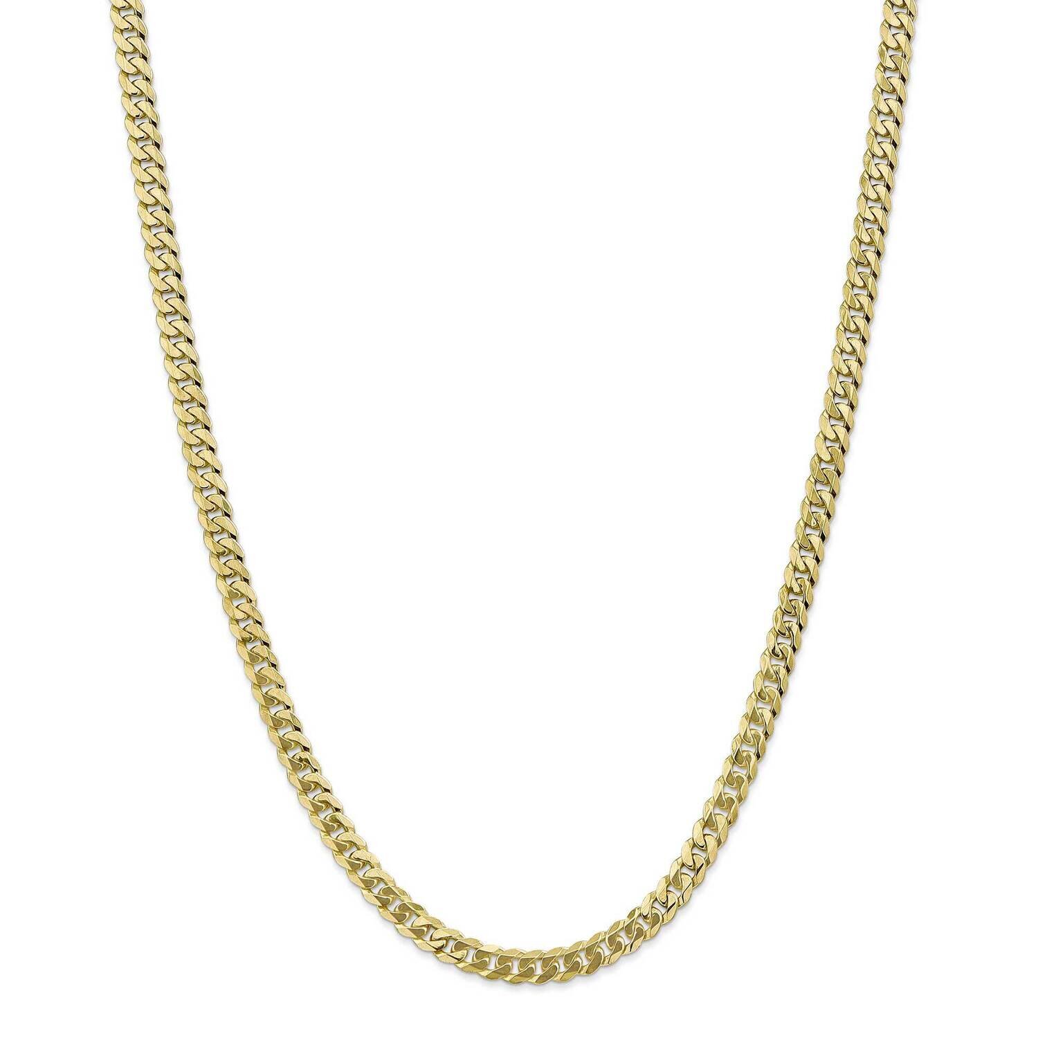 5.75mm Flat Beveled Curb Chain 26 Inch 10k Gold 10FBU140-26, MPN: 10FBU140-26, 191101727726